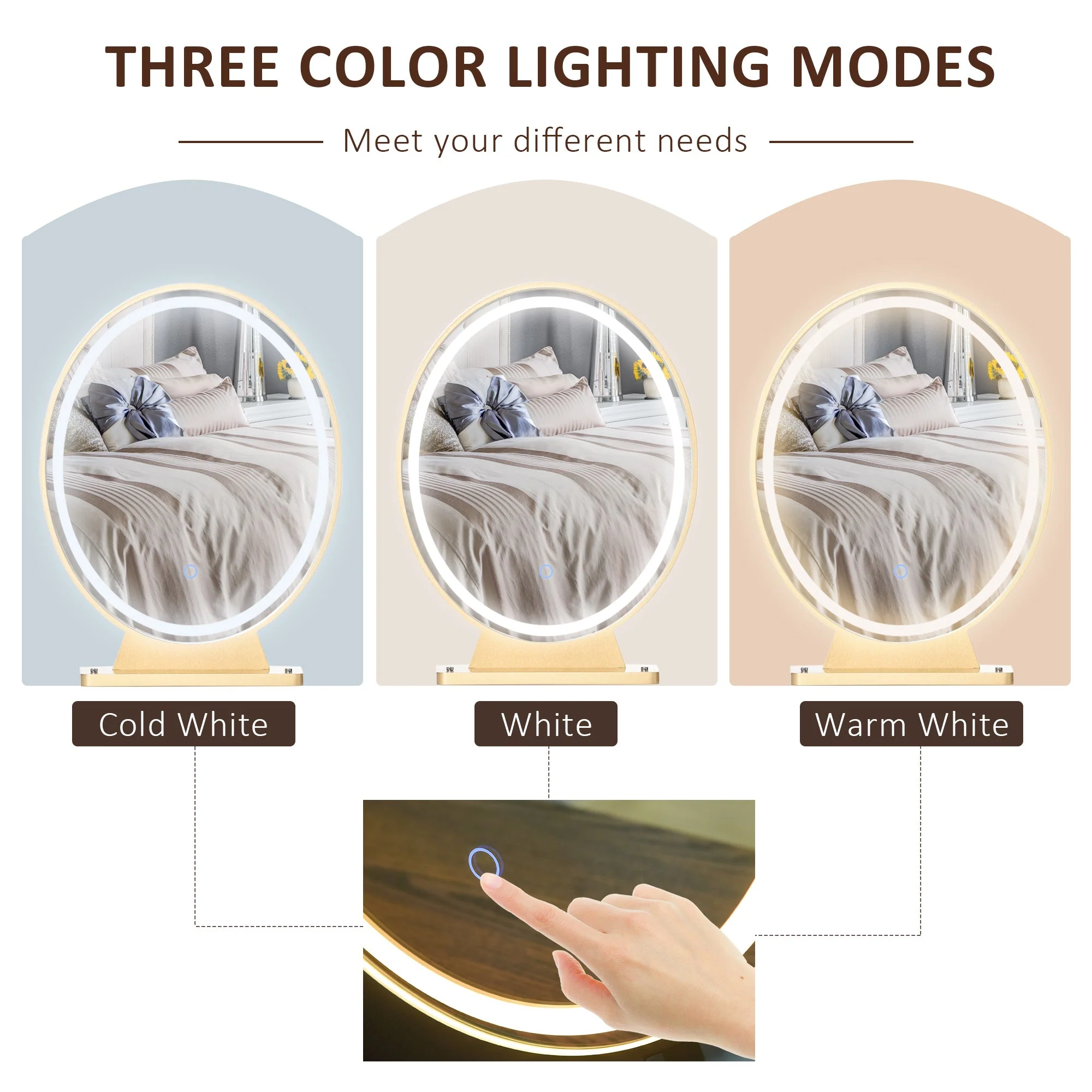 Dressing Table Set with LED Light - Image 4