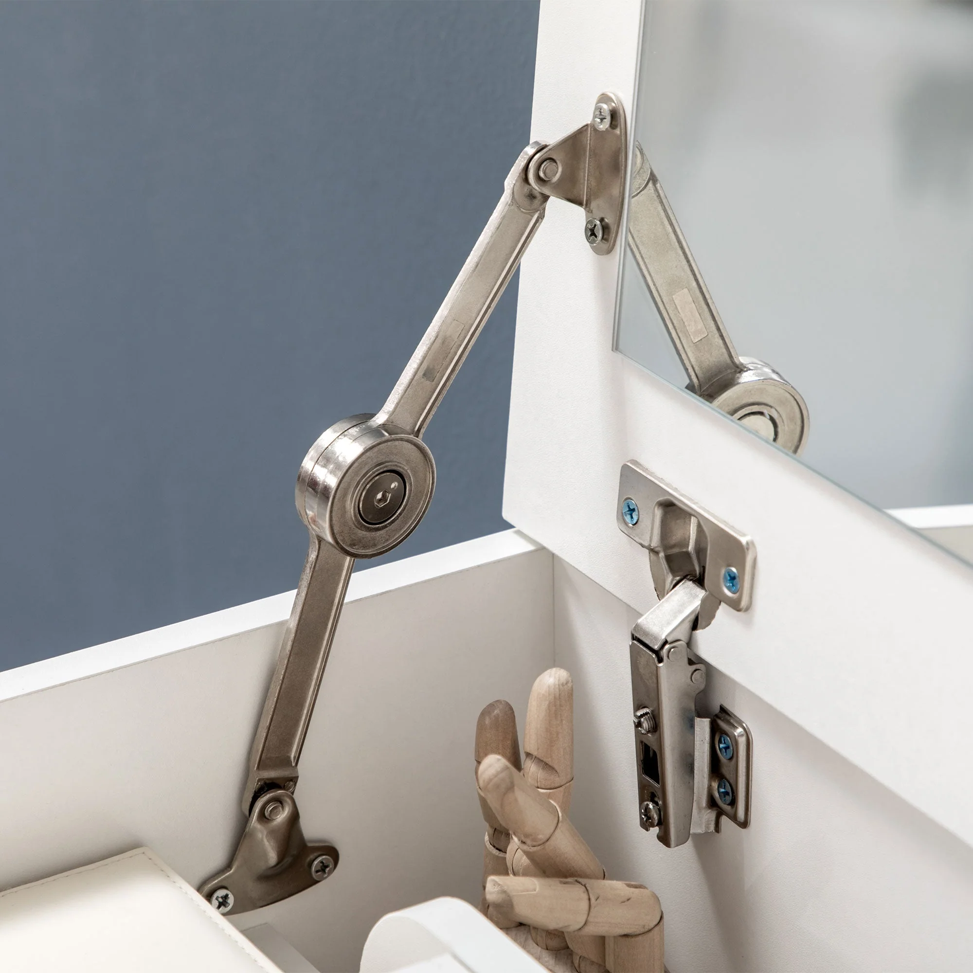 Dressing Table with Flip-up Mirror and Storage Stool - Image 9