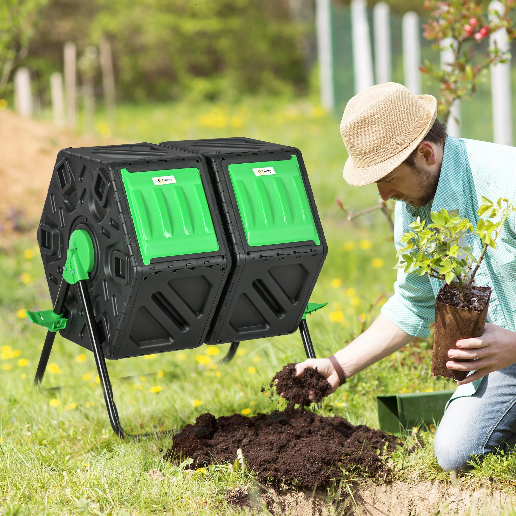 Dual Chamber Garden Compost Bin - Image 2