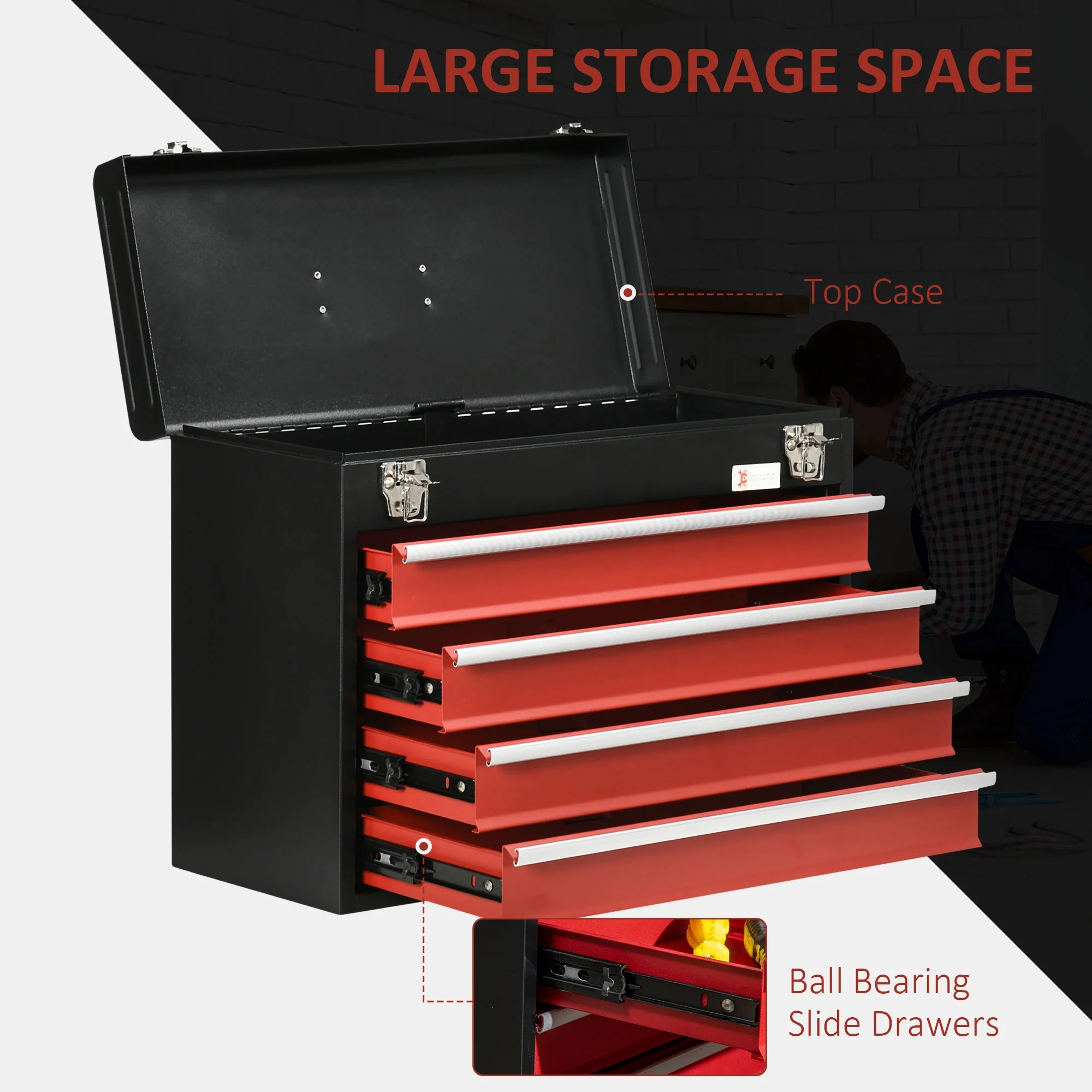 DURHAND 4 Drawer Tool Chest - Image 5
