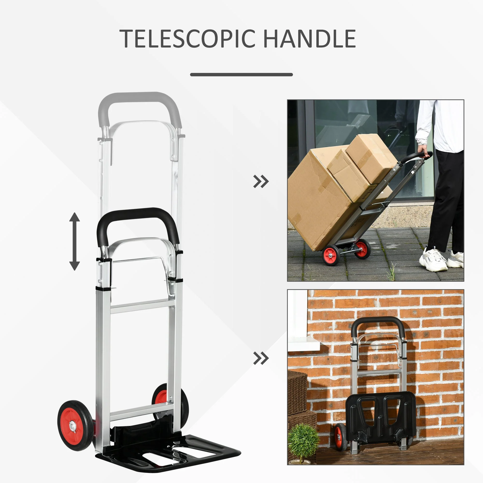 DURHAND Folding Sack Truck with Telescoping Handles - Image 5