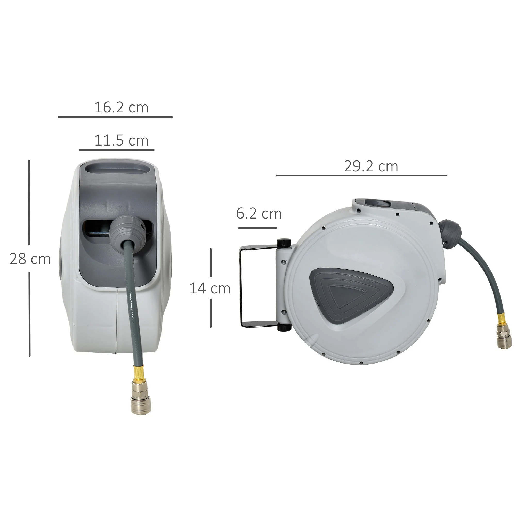 DURHAND Retractable Air Hose Reel 10m+90cm Hose Diameter 3/8" 9.5mm - Image 3