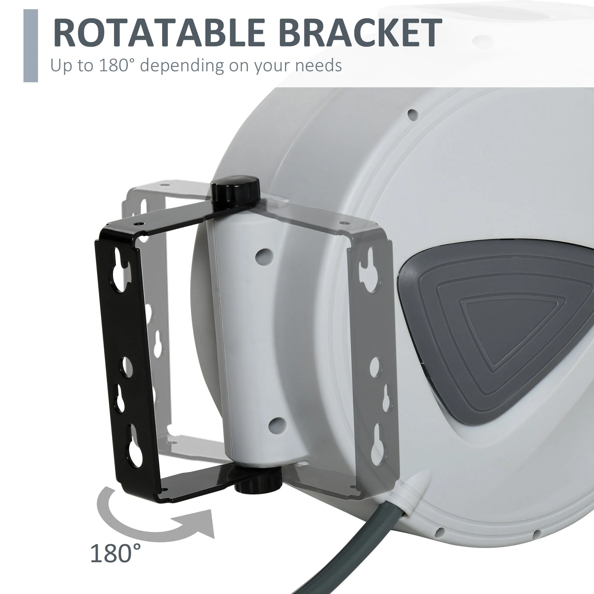 DURHAND Retractable Air Hose Reel 10m+90cm Hose Diameter 3/8" 9.5mm - Image 4