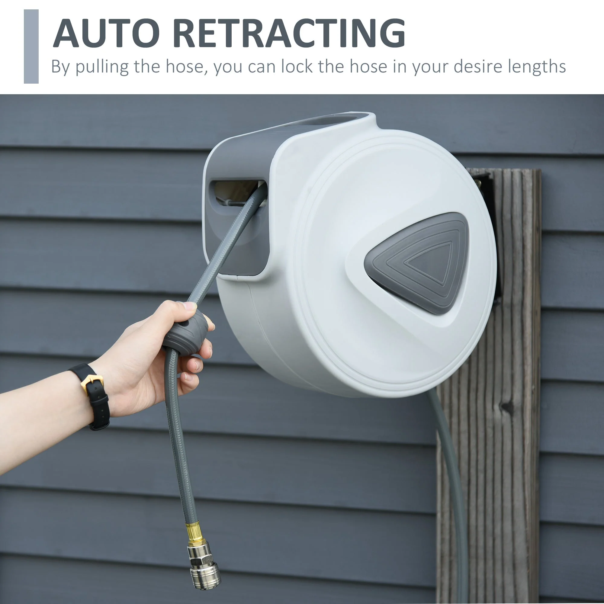 DURHAND Retractable Air Hose Reel 10m+90cm Hose Diameter 3/8" 9.5mm - Image 5
