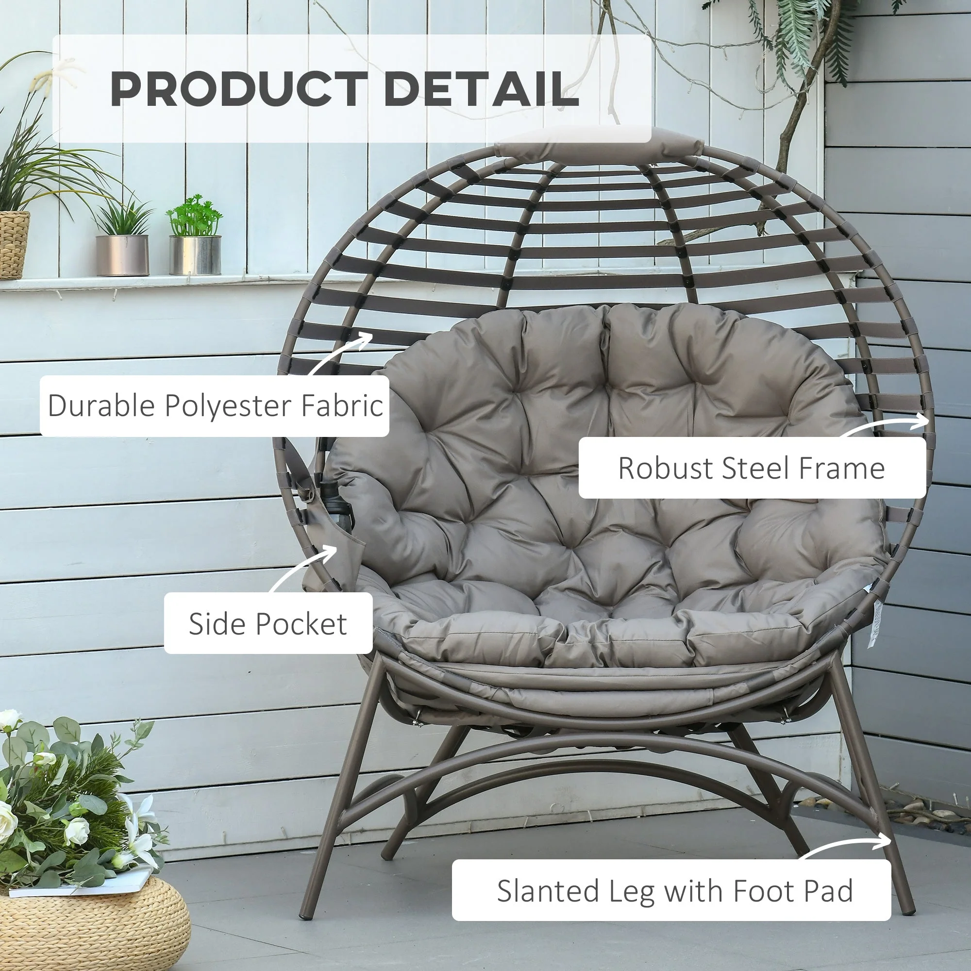 Egg Chair with Soft Cushion - Image 4
