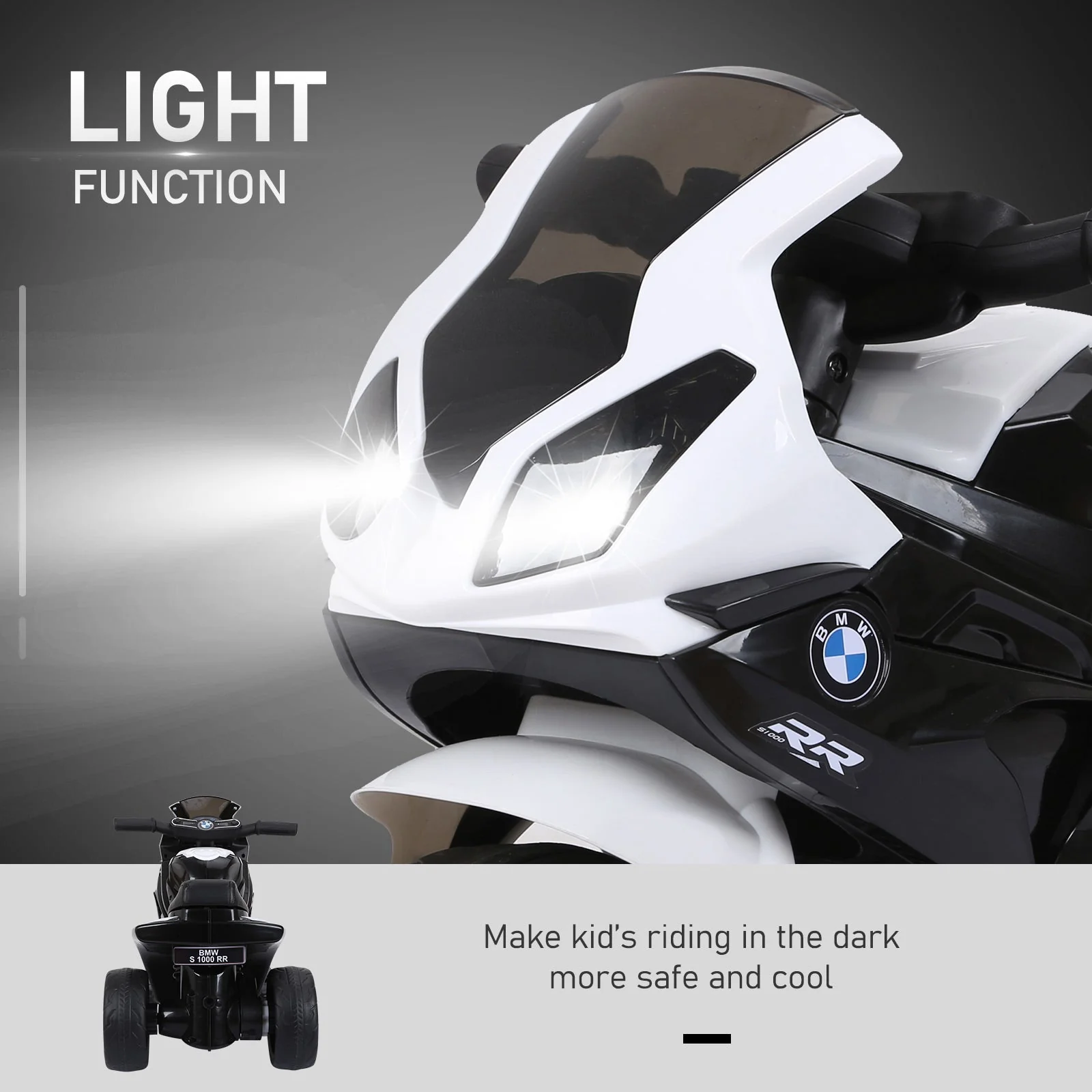 Electric Kids Ride on BMW Motorbike W/Headlights and Music - Image 7