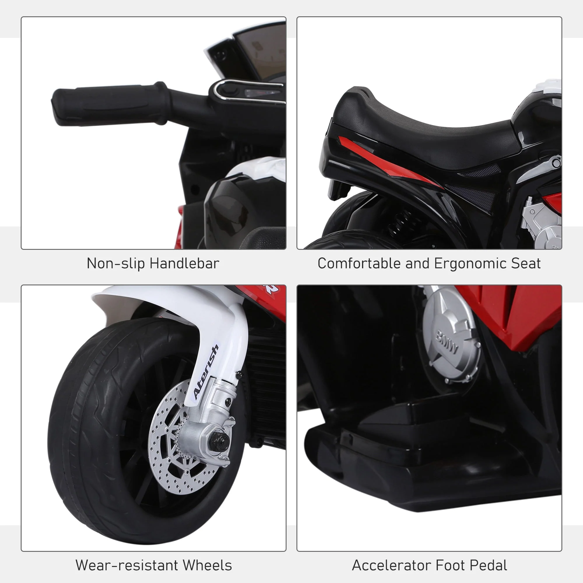 Electric Motorbike for Kids Ride on BMW Motorbike W/Headlights and Music - Image 7