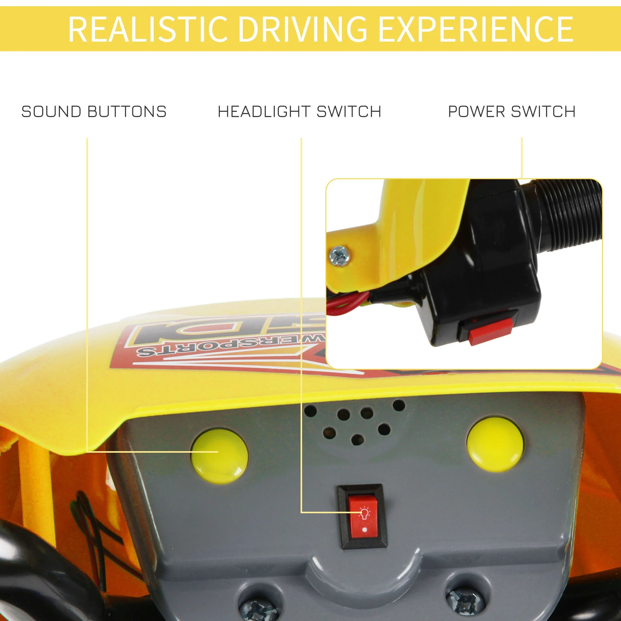 Electric Motorcycle for Kids Ride on Toys-Yellow - Image 5