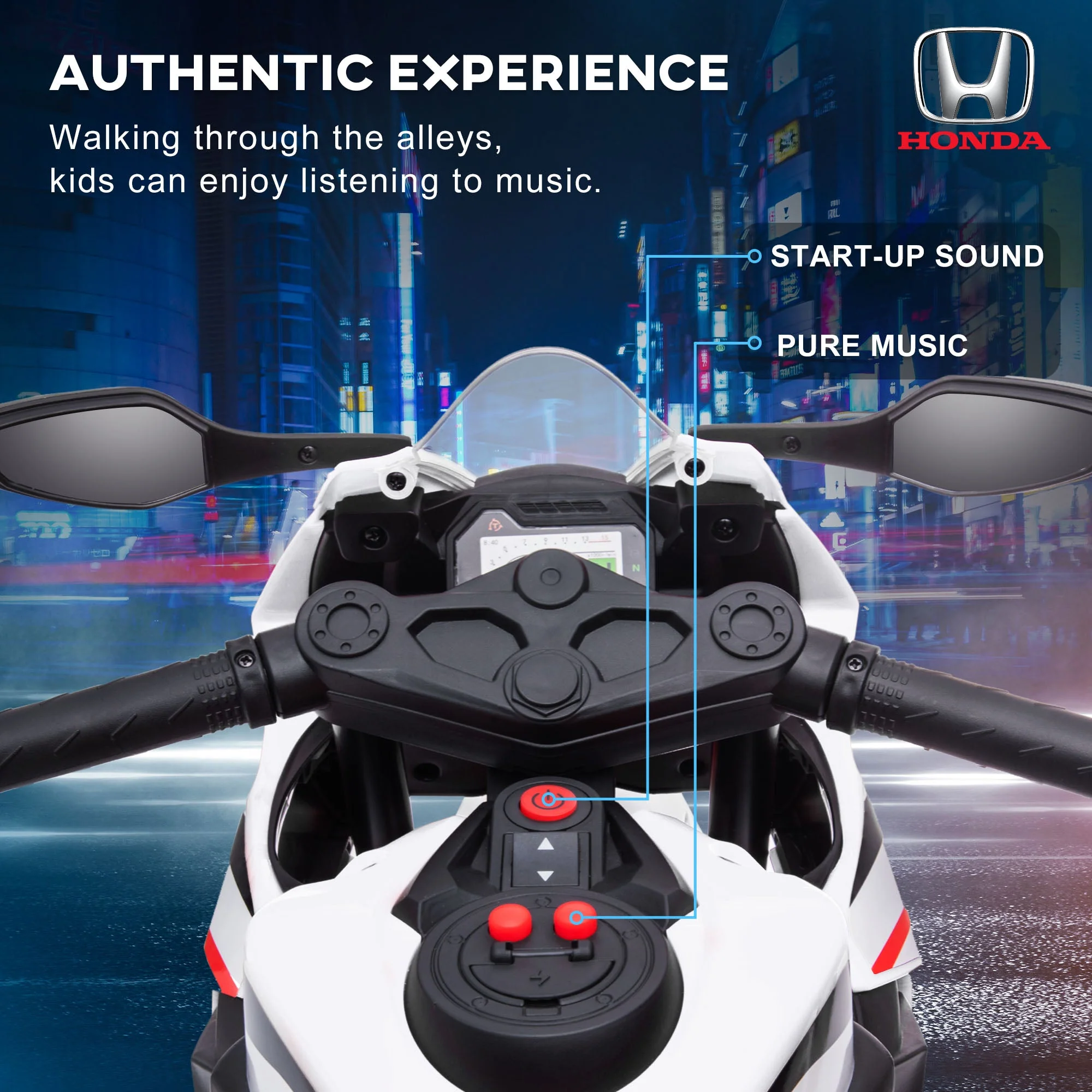 Electric Ride On Motorcycle with Headlights Music - Image 5