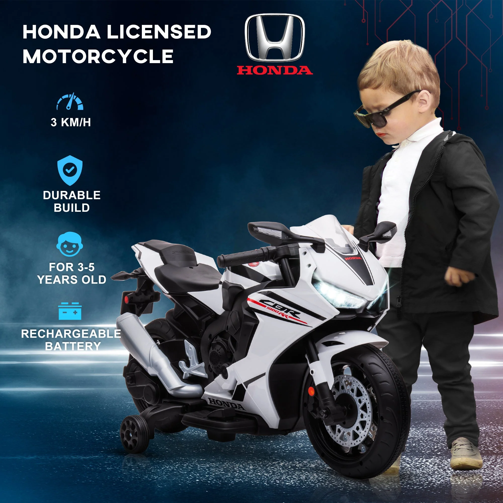 Electric Ride On Motorcycle with Headlights Music - Image 6