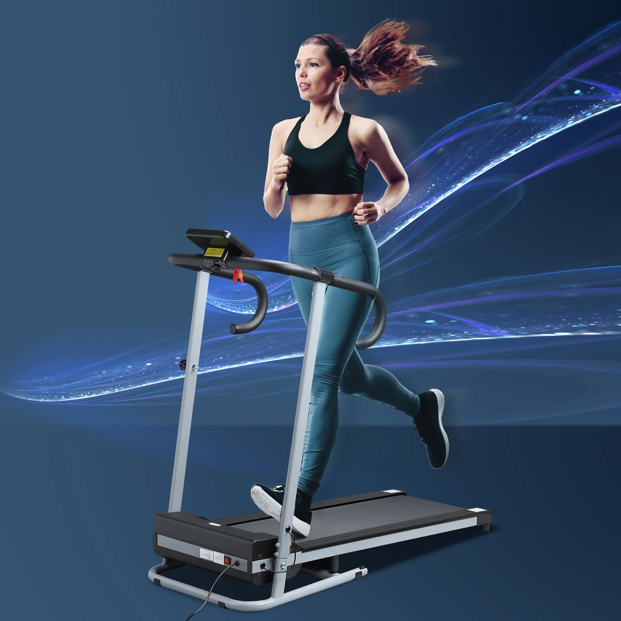 Electric Treadmill Home Running Machine 500W 28kg-Black/Grey - Image 8
