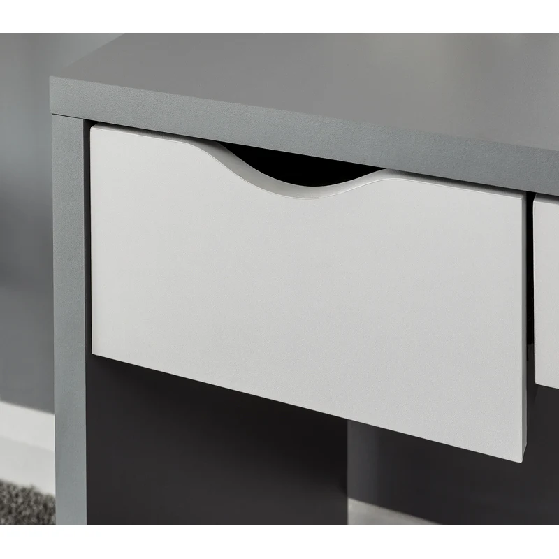 Elizabeth Tall Dressing Table Grey 3 Drawers - Image 3