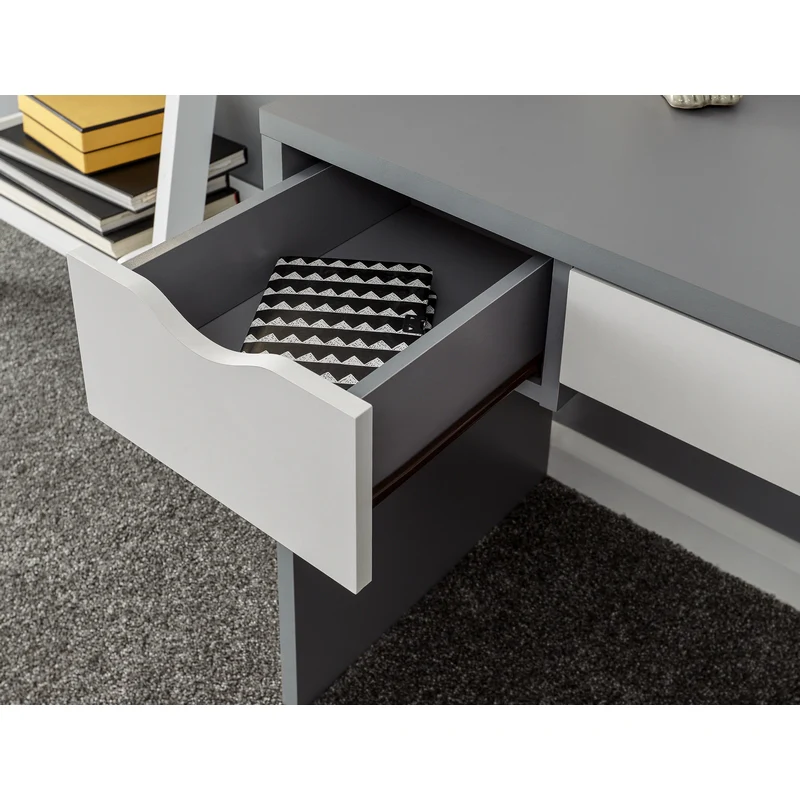 Elizabeth Tall Dressing Table Grey 3 Drawers - Image 5