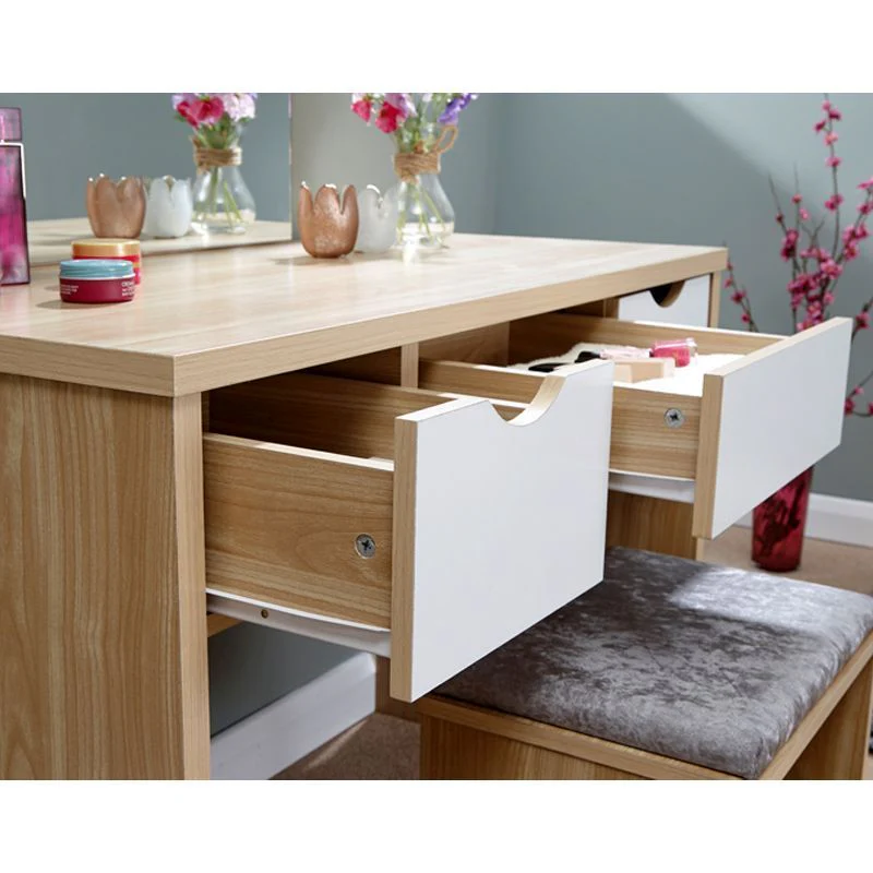 Elizabeth Tall Dressing Table Natural 3 Drawers - Image 5