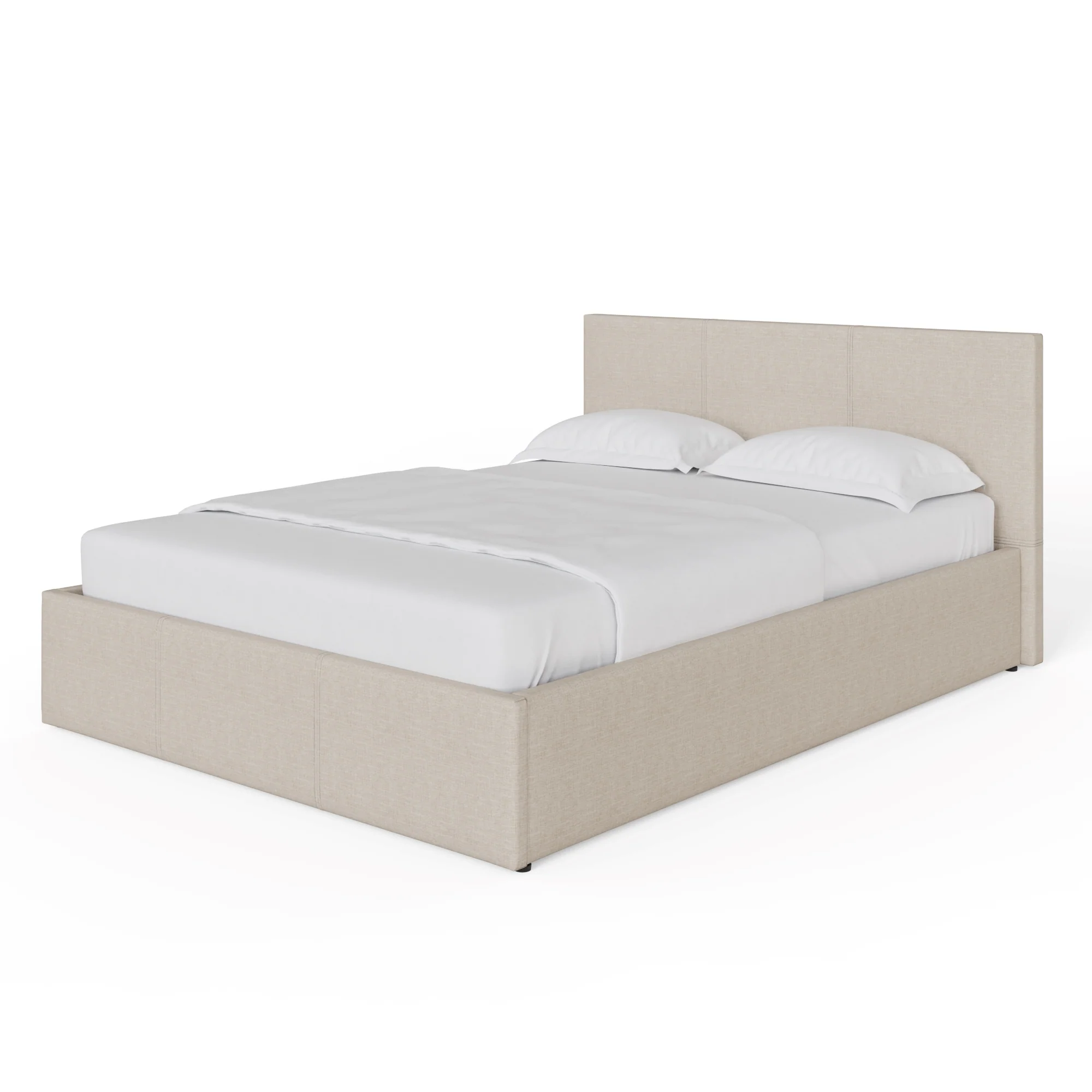 End Lift King Size Ottoman Bed Metal & Wood Natural 5 x 7ft