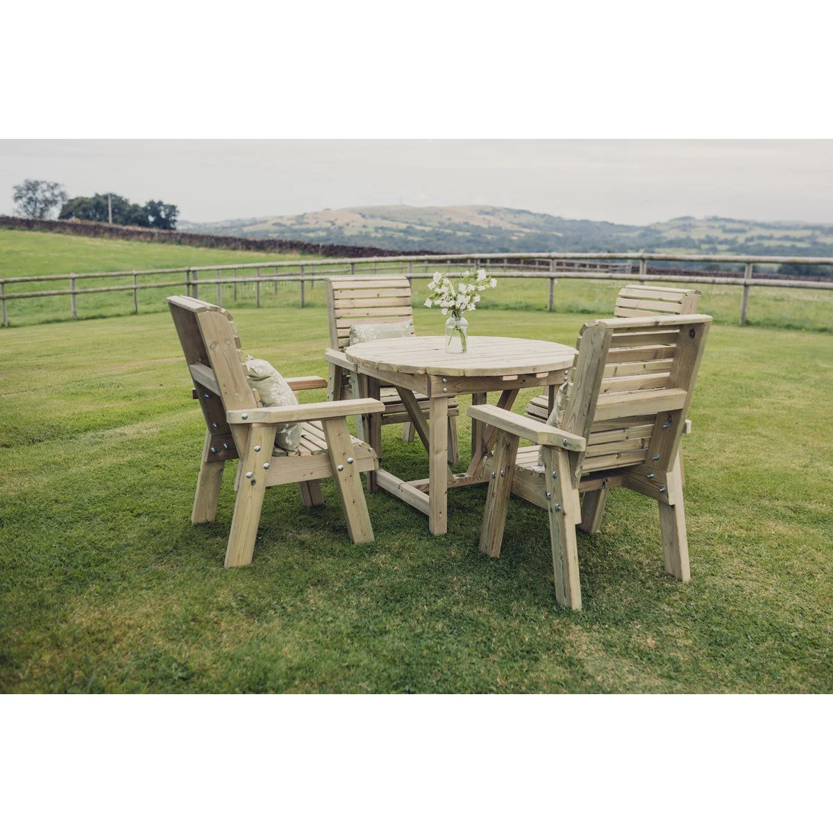 Ergo Garden Patio Dining Set by Churnet Valley - 4 Seats - ET113 - Image 2