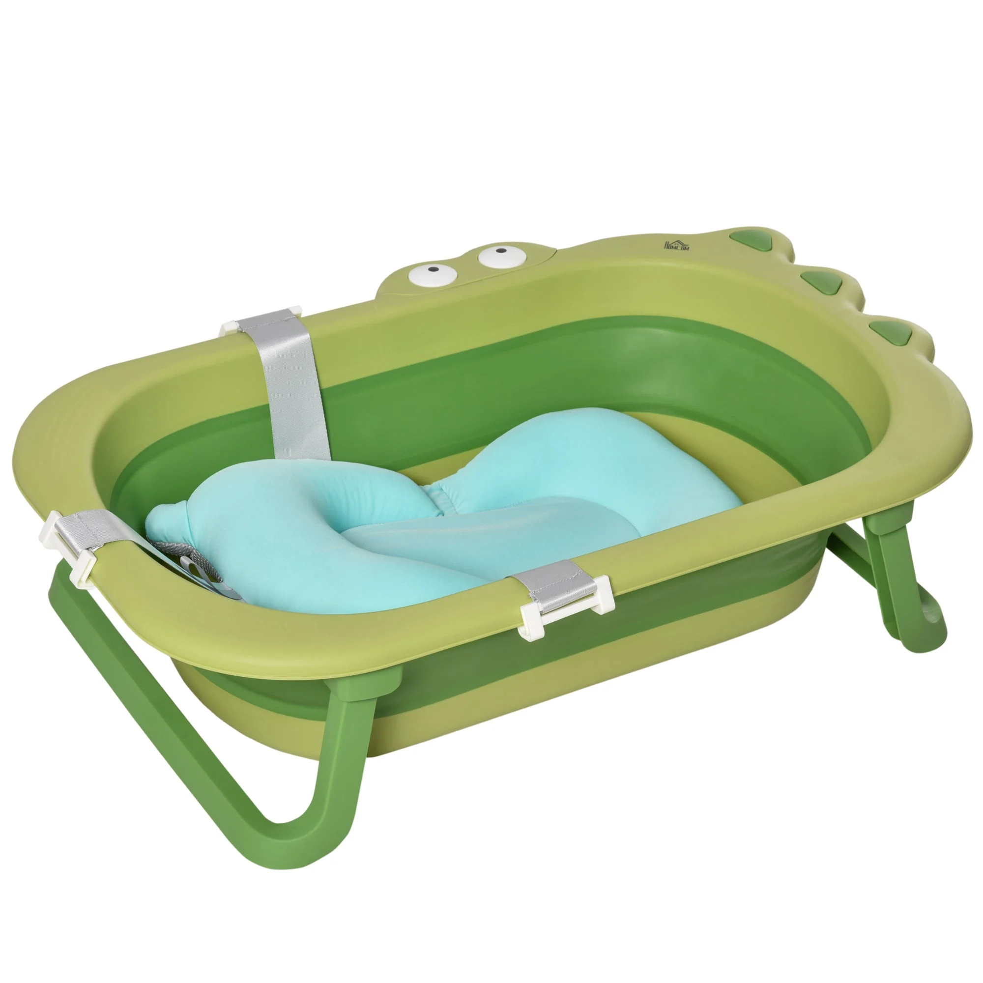 Ergonomic Baby Bath Tub for Toddler with Baby Cushion for 0-3 Years Green - Image 2