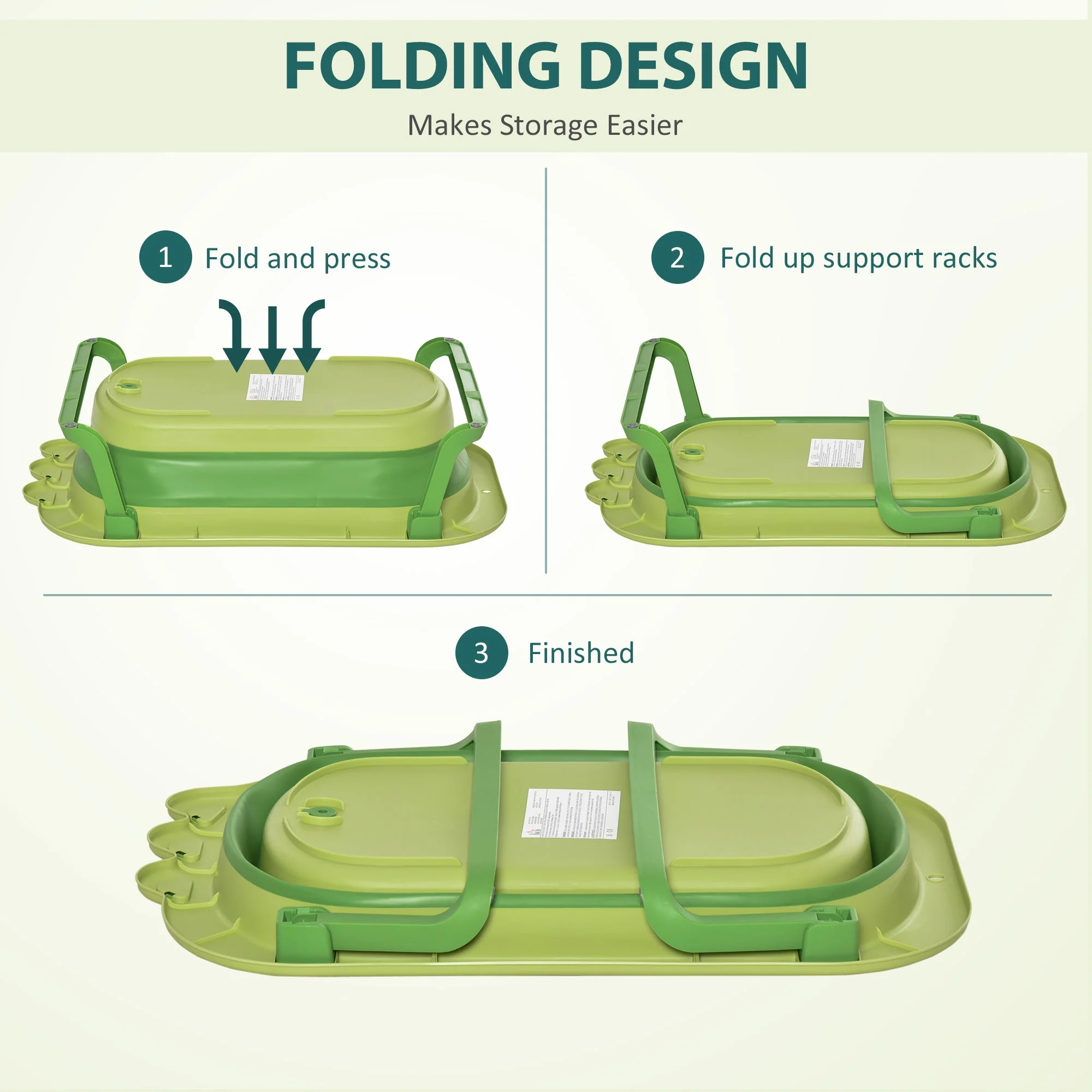 Ergonomic Baby Bath Tub for Toddler with Baby Cushion for 0-3 Years Green - Image 6
