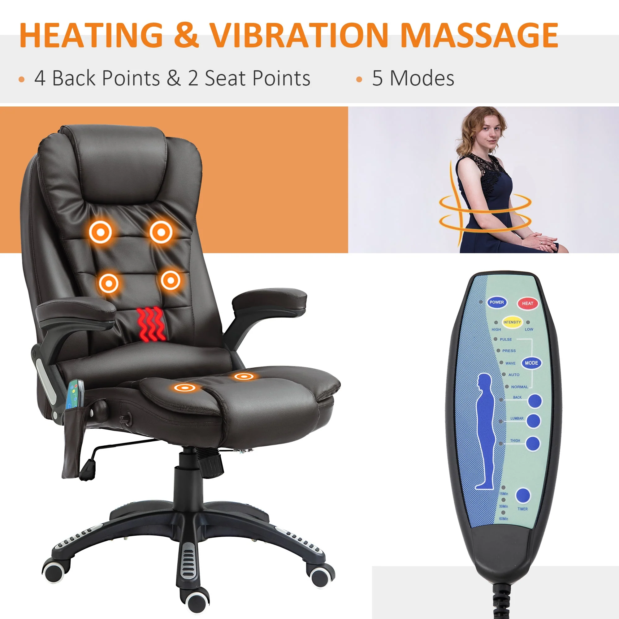 Executive Office Chair with Massage and Heat - Image 4