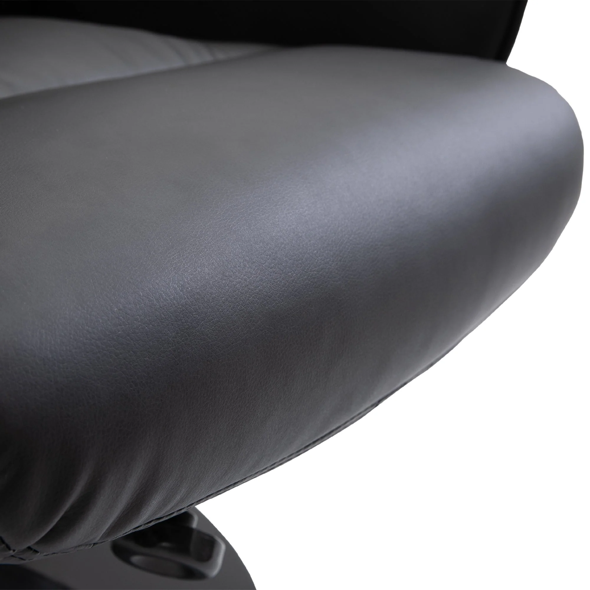 Executive Recliner Chair High Back and Footstool Armchair Lounge Seat Black - Image 7