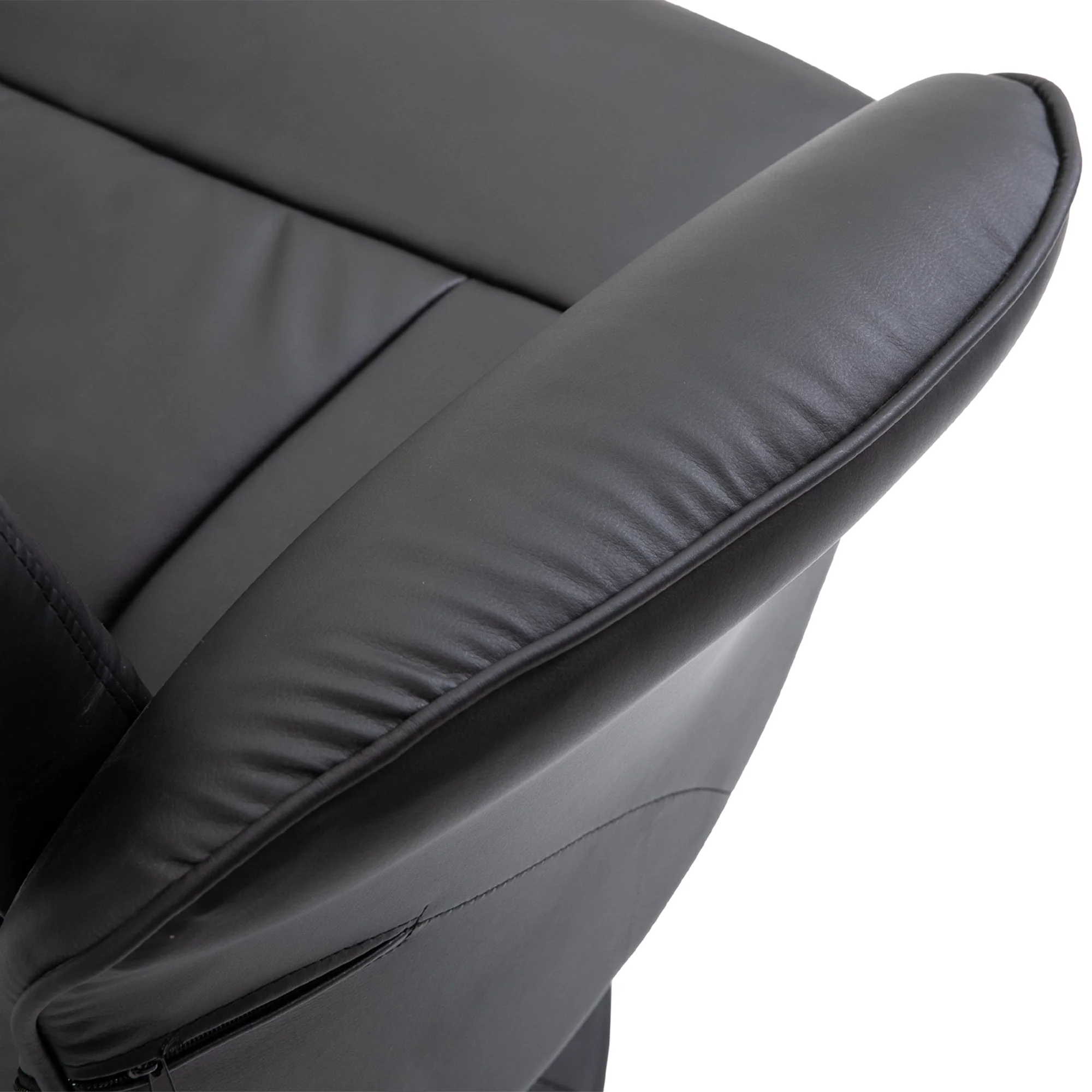 Executive Recliner Chair High Back and Footstool Armchair Lounge Seat Black - Image 9