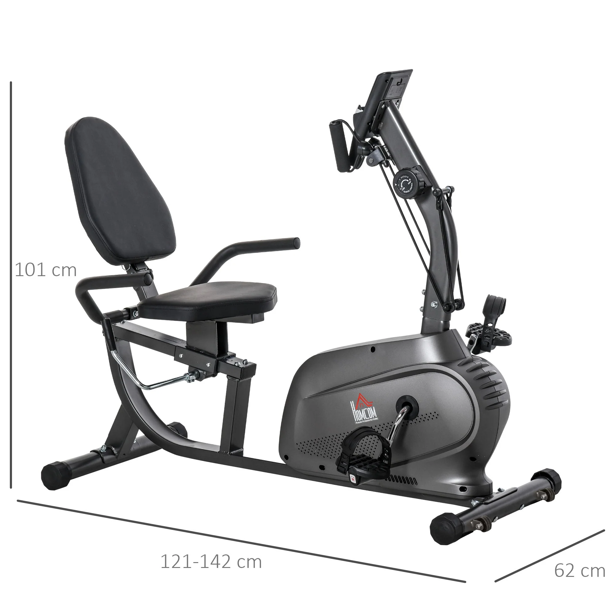 Exercise Training Workout Stationary Cycling Bike w/ LCD Monitor & Pad Holder - Image 2