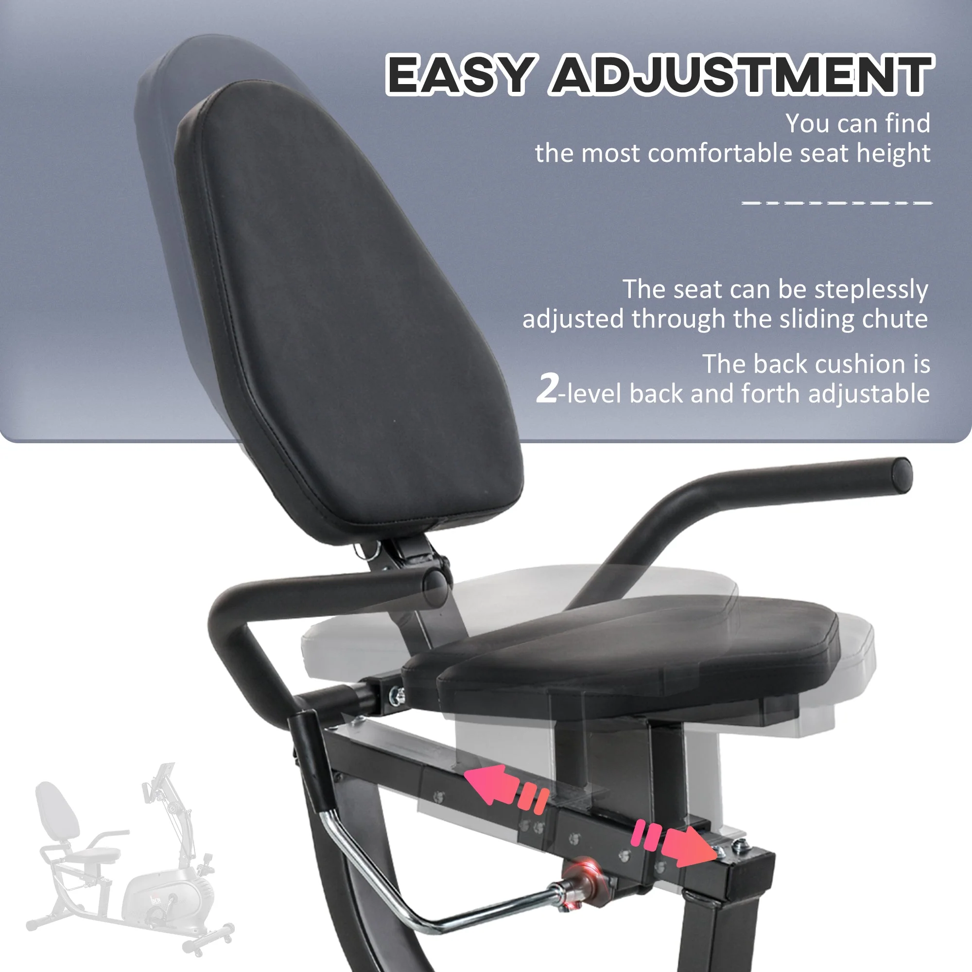 Exercise Training Workout Stationary Cycling Bike w/ LCD Monitor & Pad Holder - Image 5