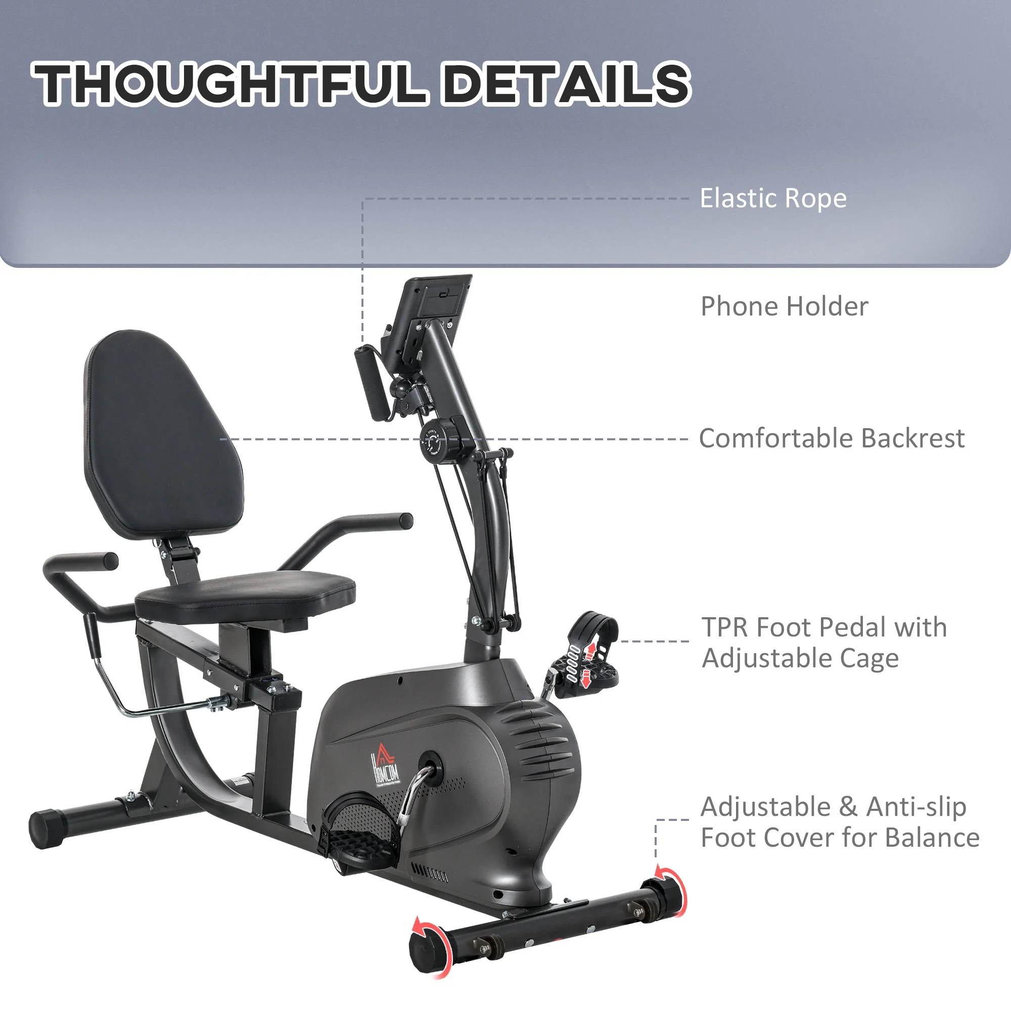 Exercise Training Workout Stationary Cycling Bike w/ LCD Monitor & Pad Holder - Image 6