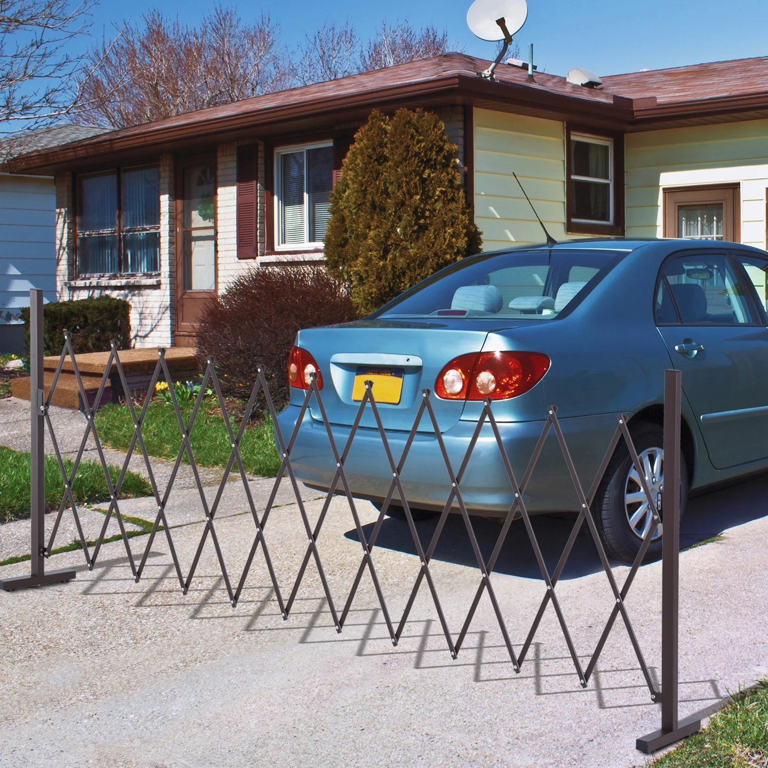 Expanding Trellis Fence Freestanding Movable Fence Foldable Garden Screen Panel Aluminum - Image 2