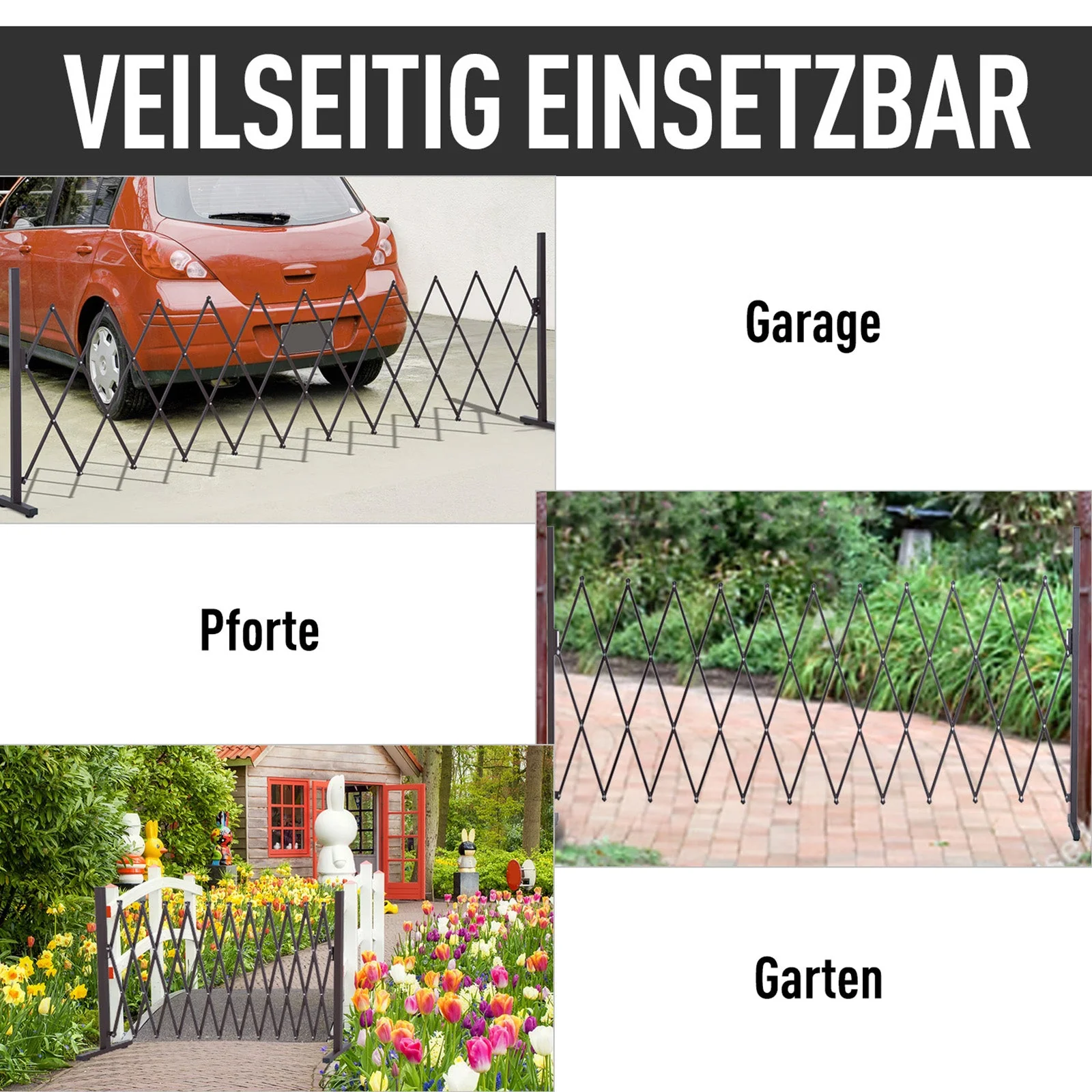 Expanding Trellis Fence Freestanding Movable Fence Foldable Garden Screen Panel Aluminum - Image 5