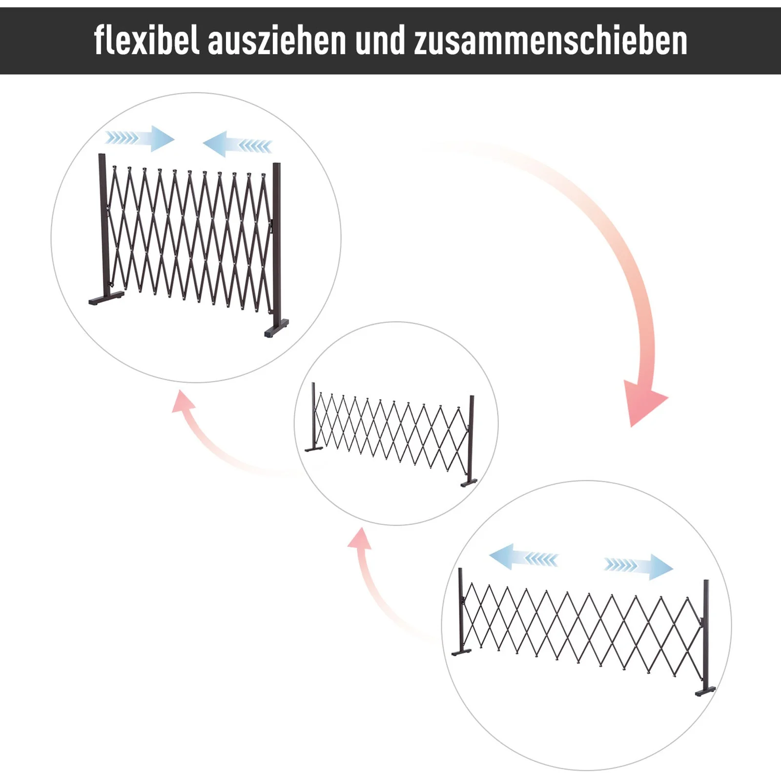 Expanding Trellis Fence Freestanding Movable Fence Foldable Garden Screen Panel Aluminum - Image 6