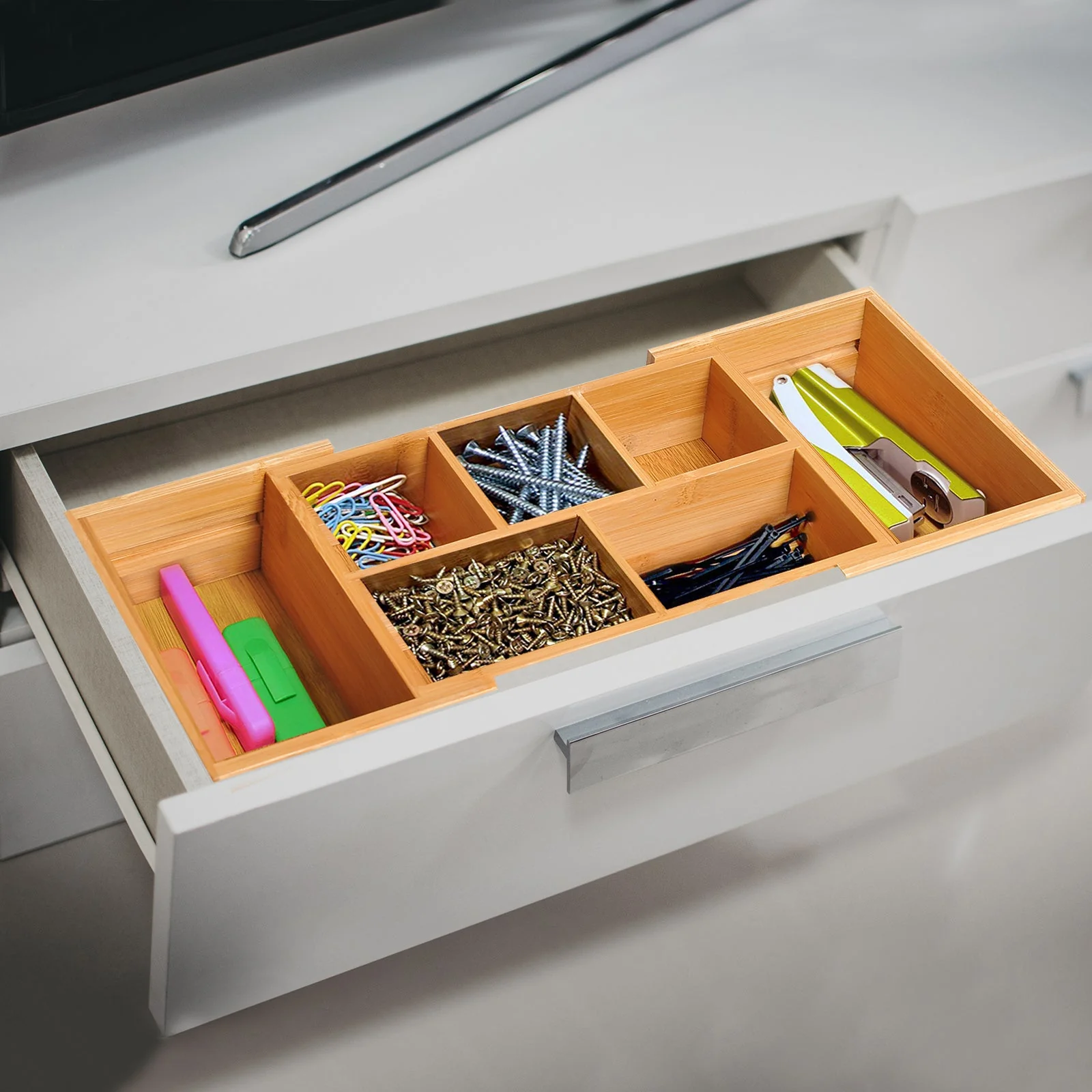 Extendable Drawer Organiser Tray Drawer Inserts Storage Holder Dividers 24.6-41cm - Image 2