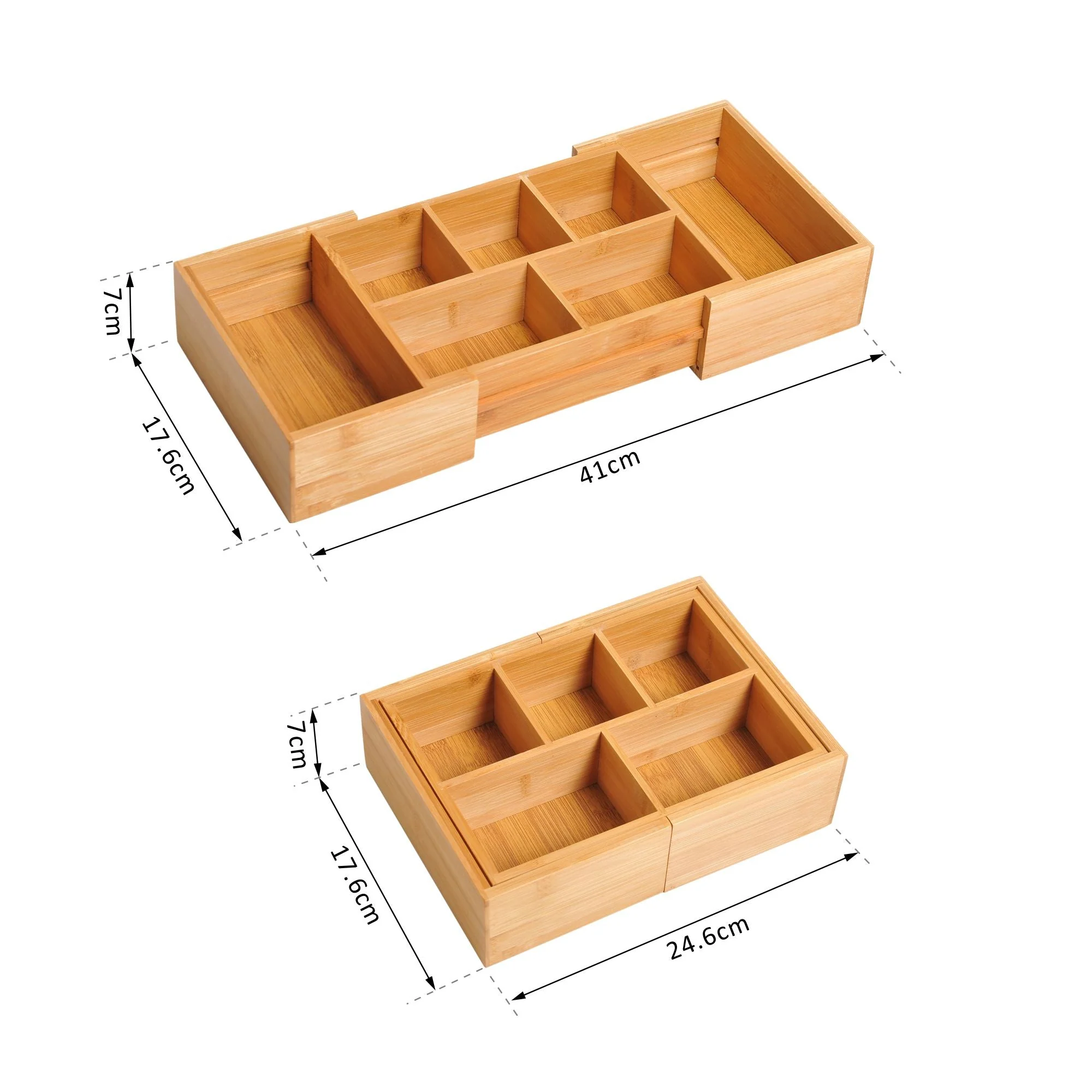 Extendable Drawer Organiser Tray Drawer Inserts Storage Holder Dividers 24.6-41cm - Image 3