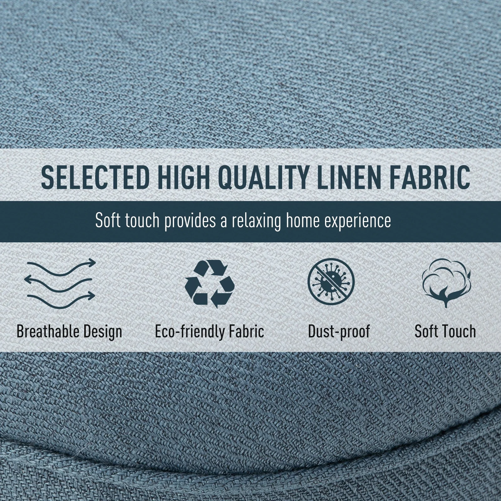 Fabric Single Sofa Dining Chair Tub Chair Upholstered W/ Pillow Solid Wood Leg Home Living Room Furniture Blue - Image 5