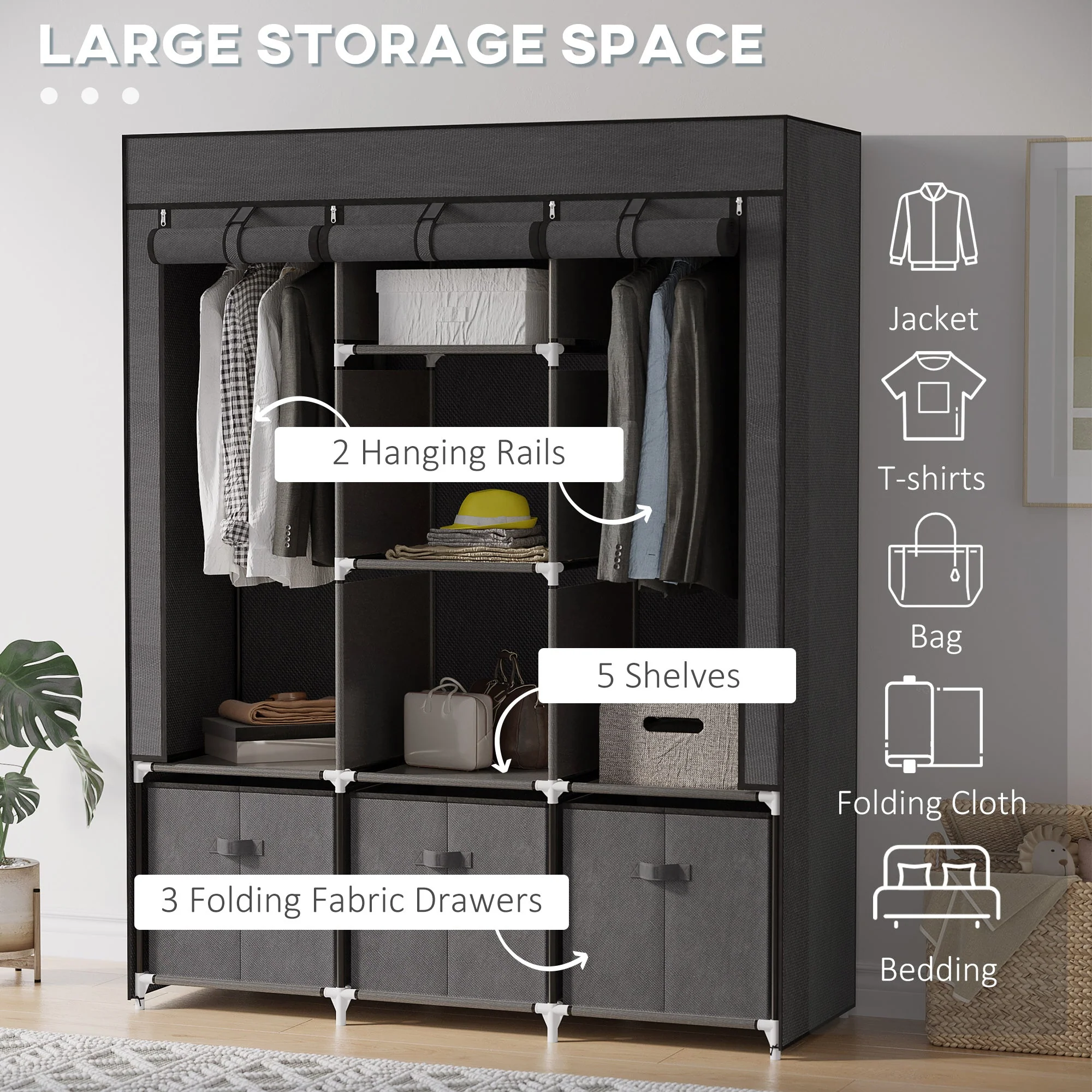 Fabric Wardrobe for Bedroom - Image 4