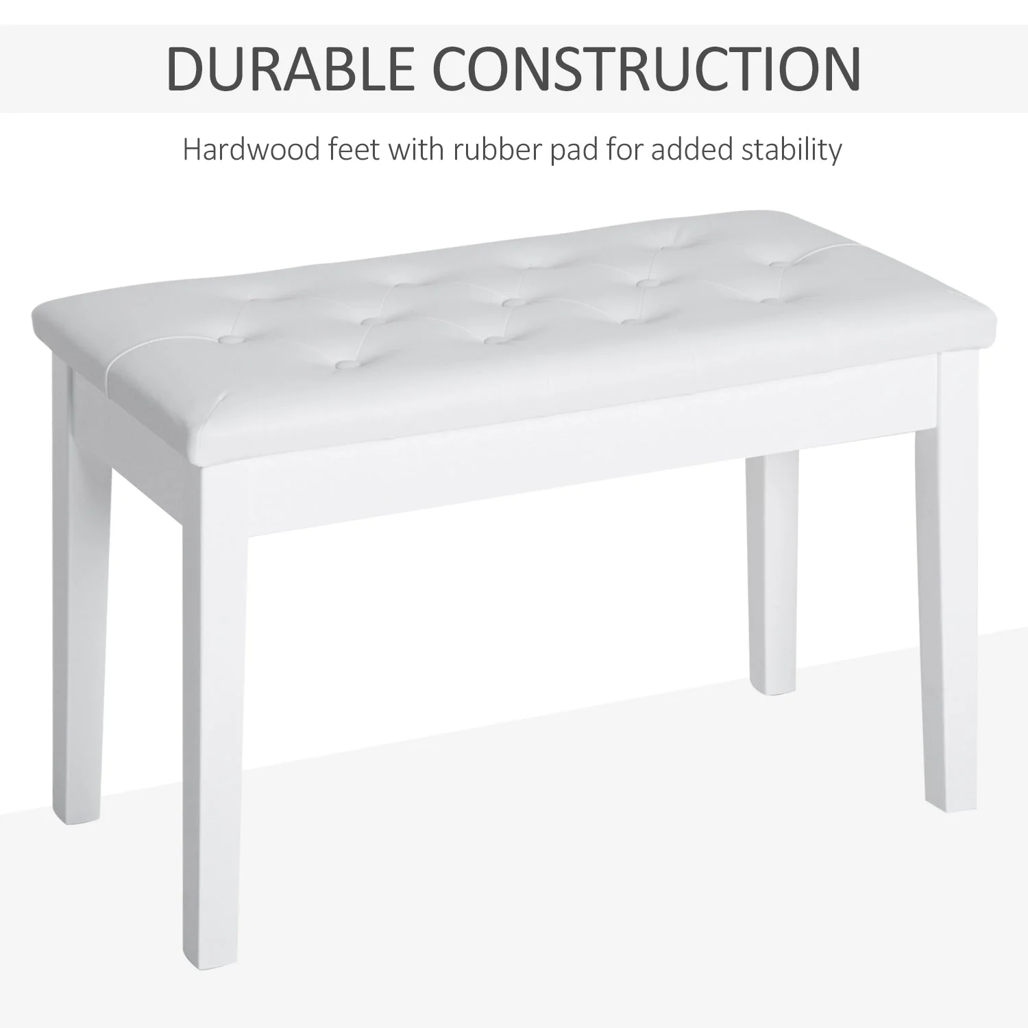 Faux Leather Piano Bench - Image 6