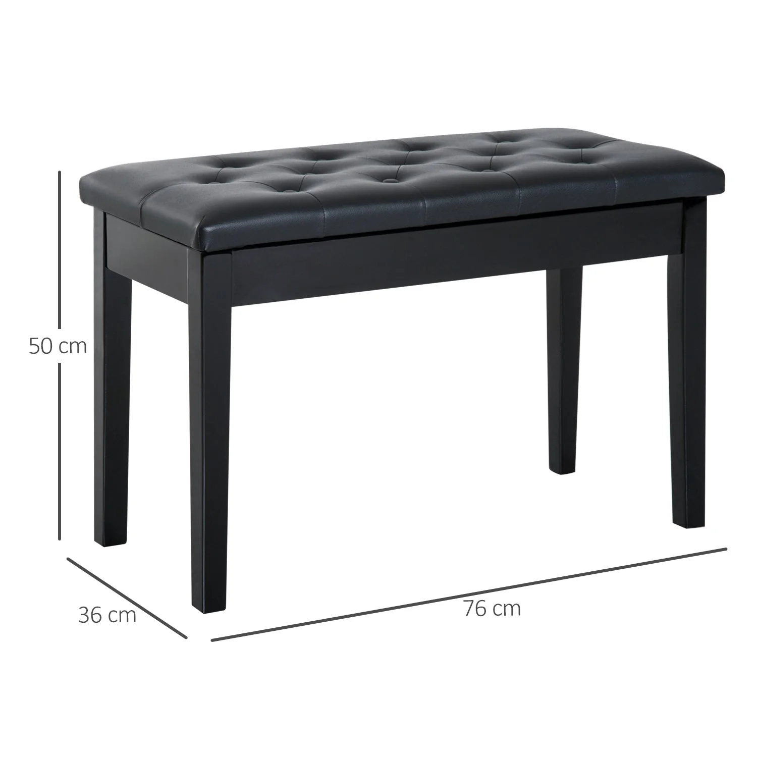 Faux Leather Piano Bench - Image 3