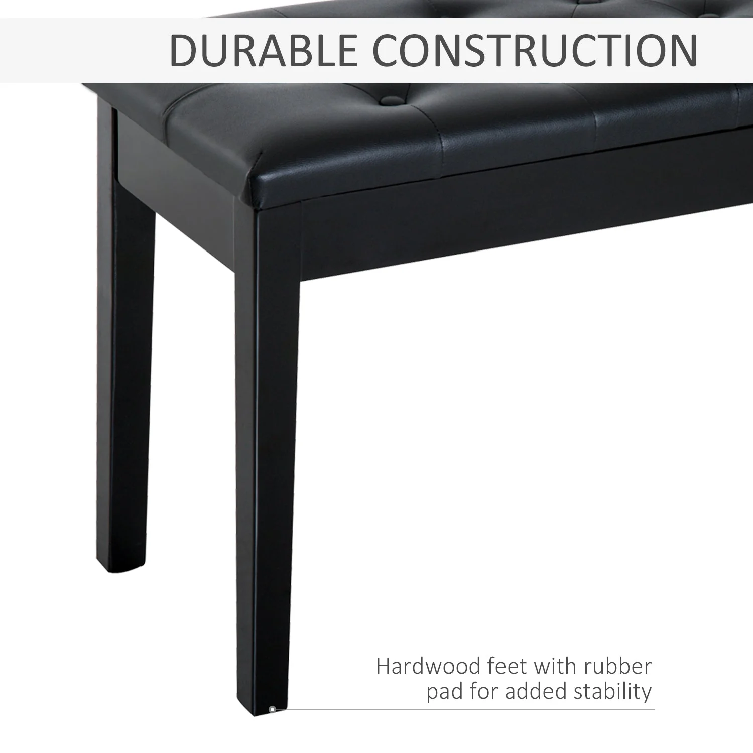 Faux Leather Piano Bench - Image 6