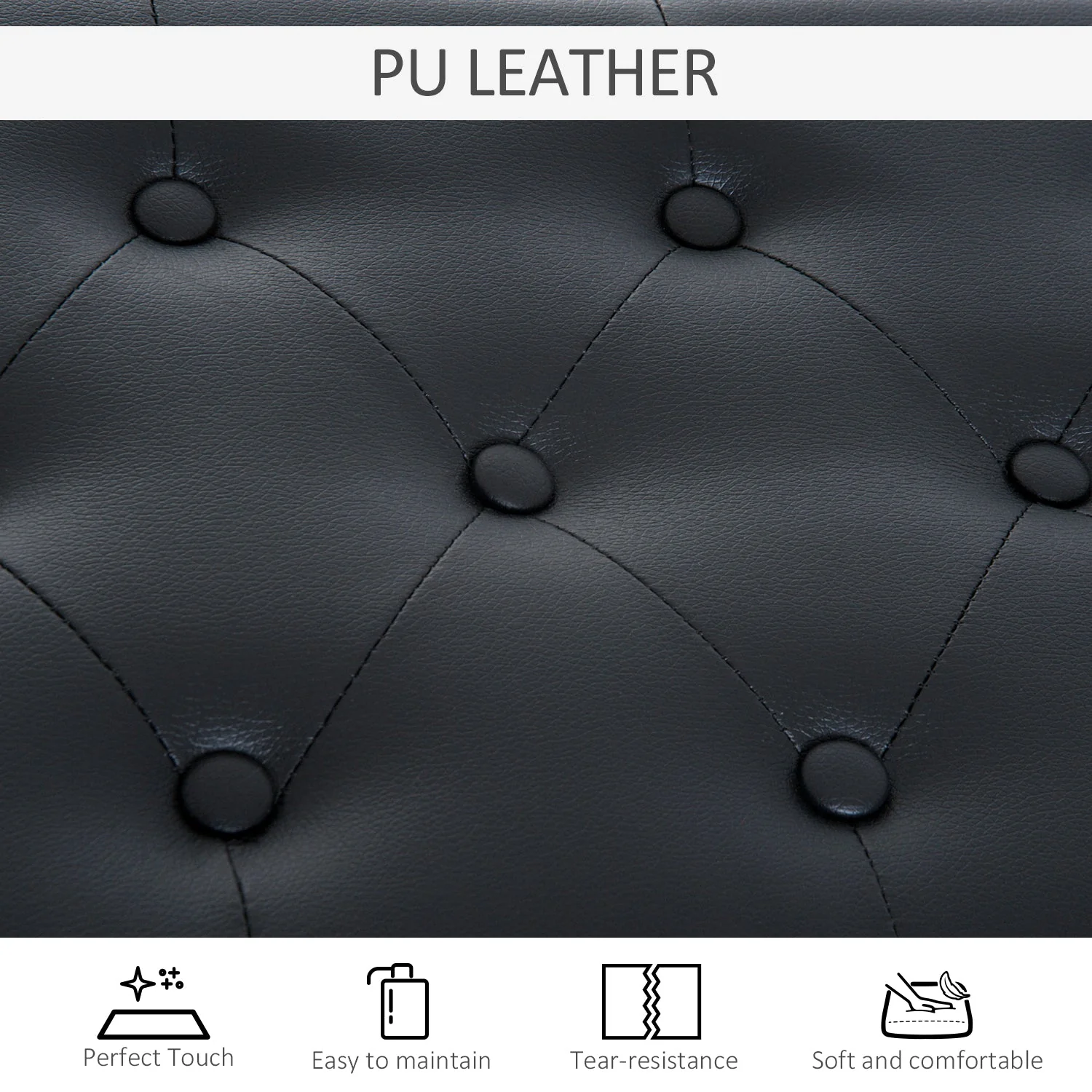 Faux Leather Piano Bench - Image 7