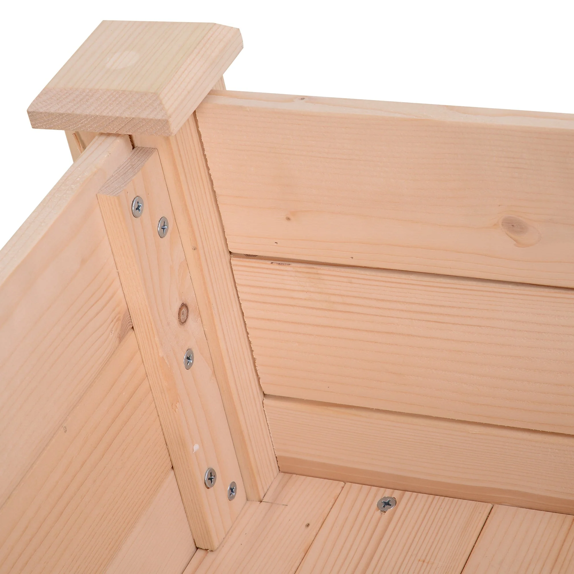 Fir Wood Raised Rectangular Plant Stand Oak Tone - Image 8