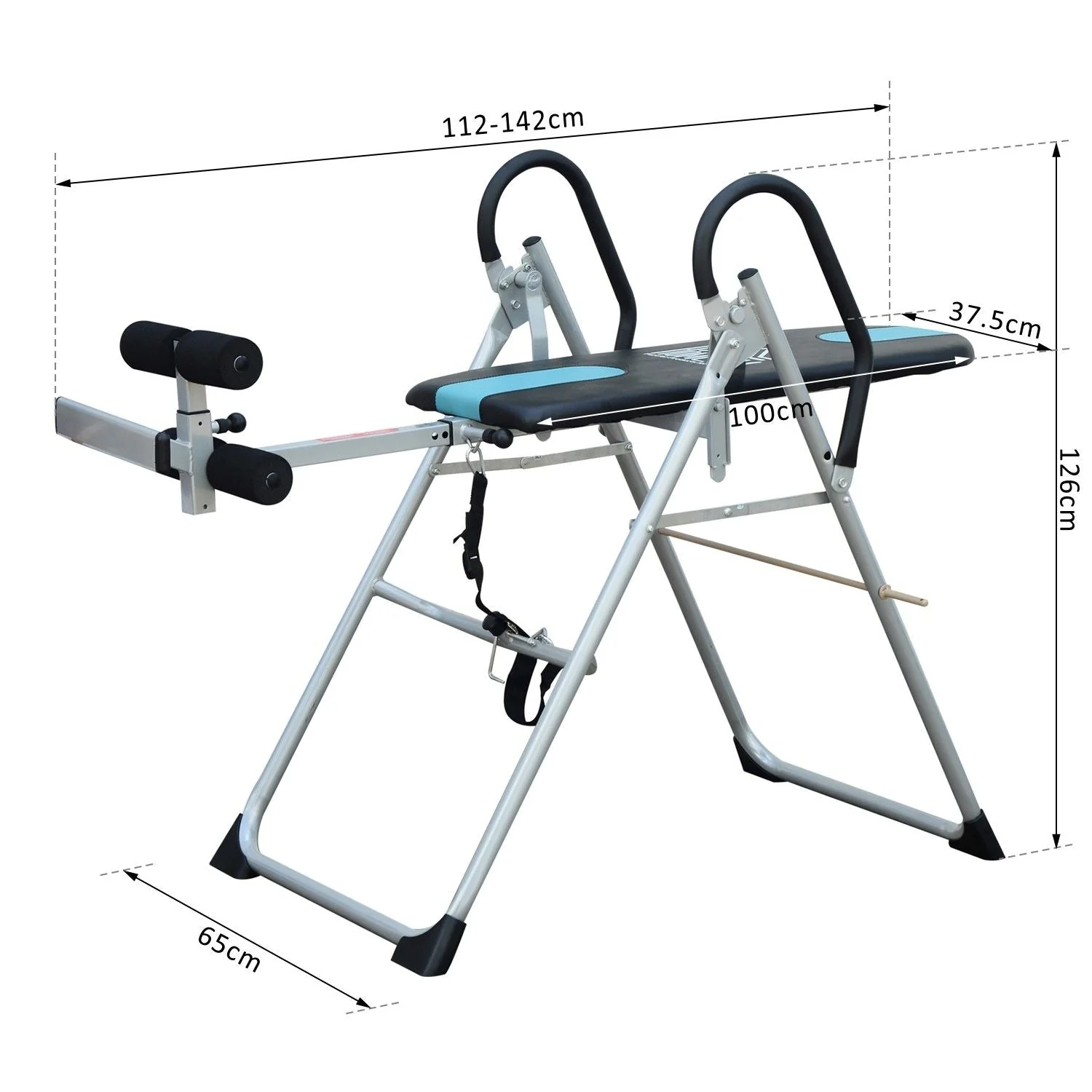 Fitness Workout Bench Gravity Inversion Exercise Bench-Silver - Image 3