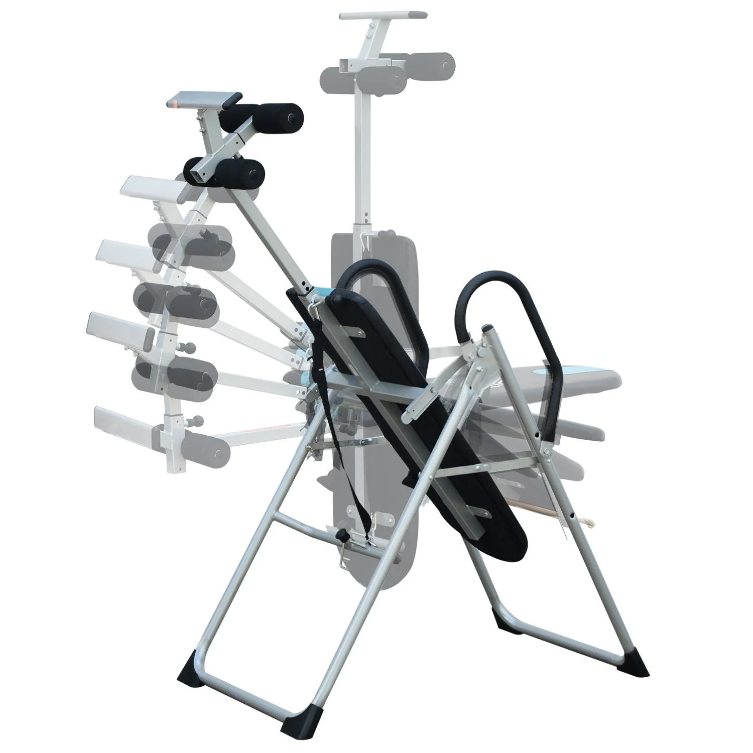 Fitness Workout Bench Gravity Inversion Exercise Bench-Silver - Image 4