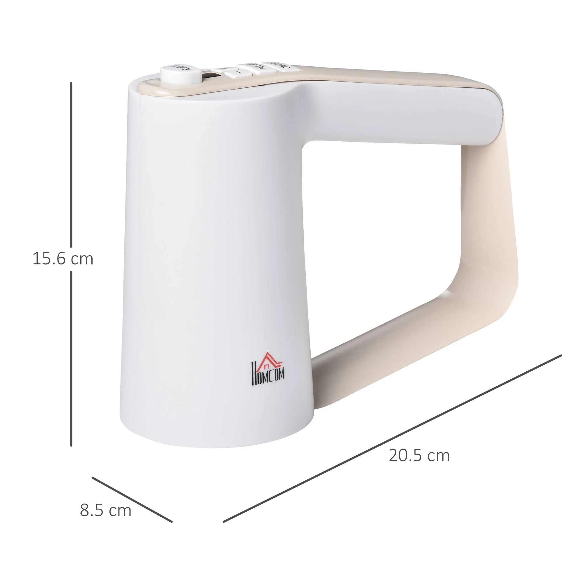 Five-In-One Hand Mixer 500W Electric Whisk Five Speed w/ Stainless Steel Dough Hook Beater Blender Chopper for Kitchen Baking - White - Image 3