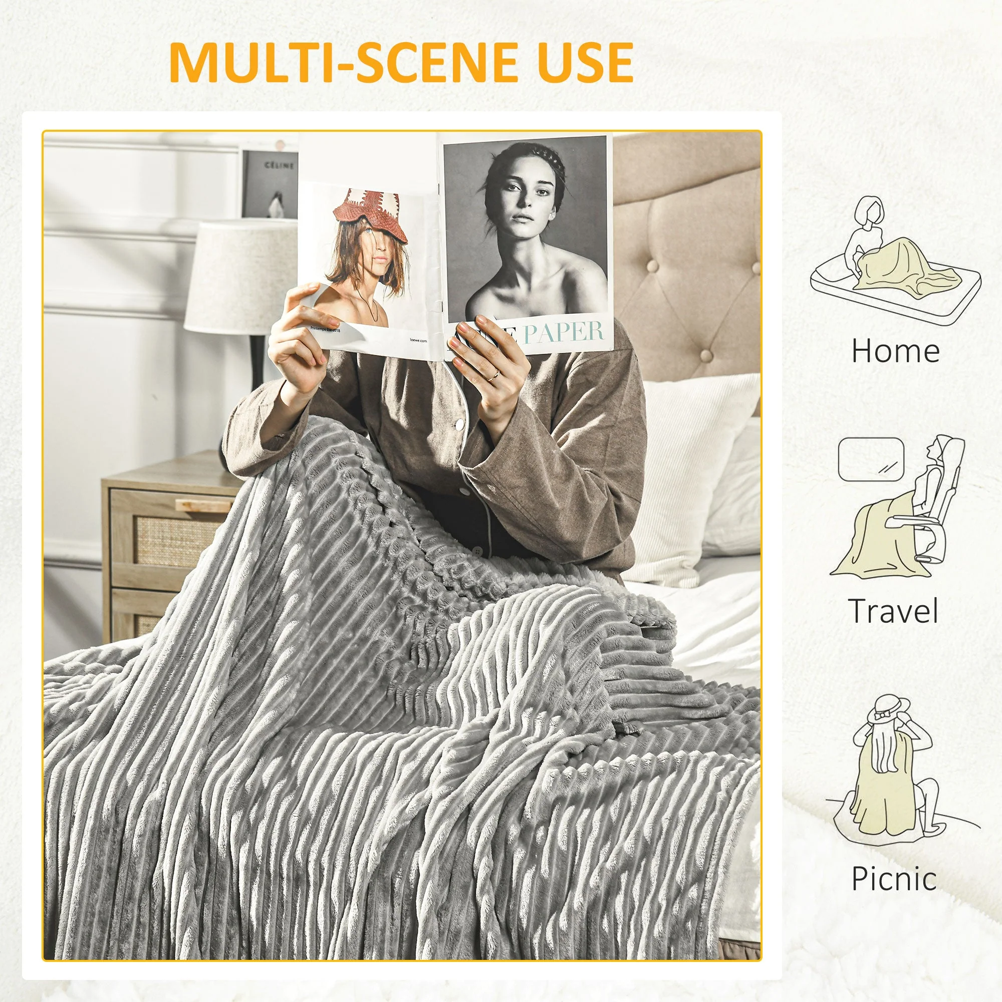 Flannel Fleece Blanket for Sofas - Image 5