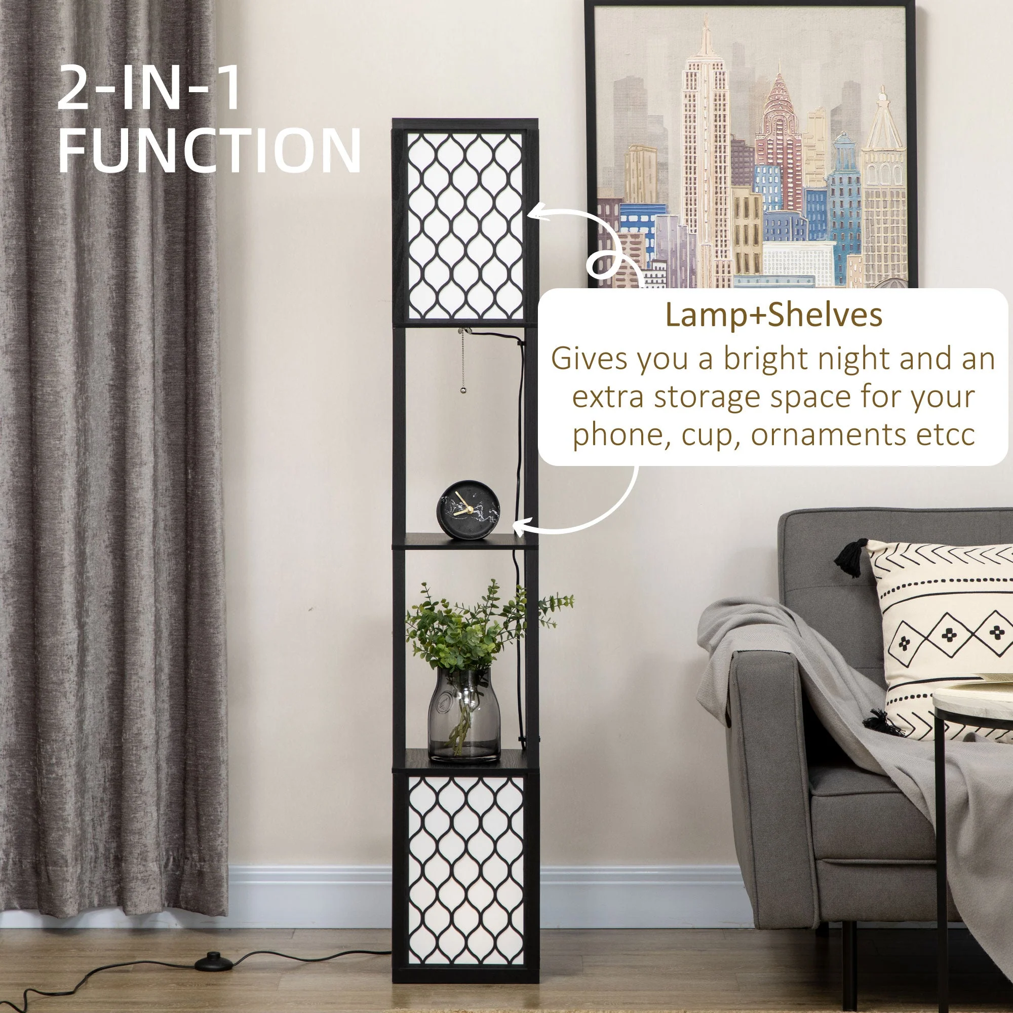 Floor Lamp with Shelves - Image 4