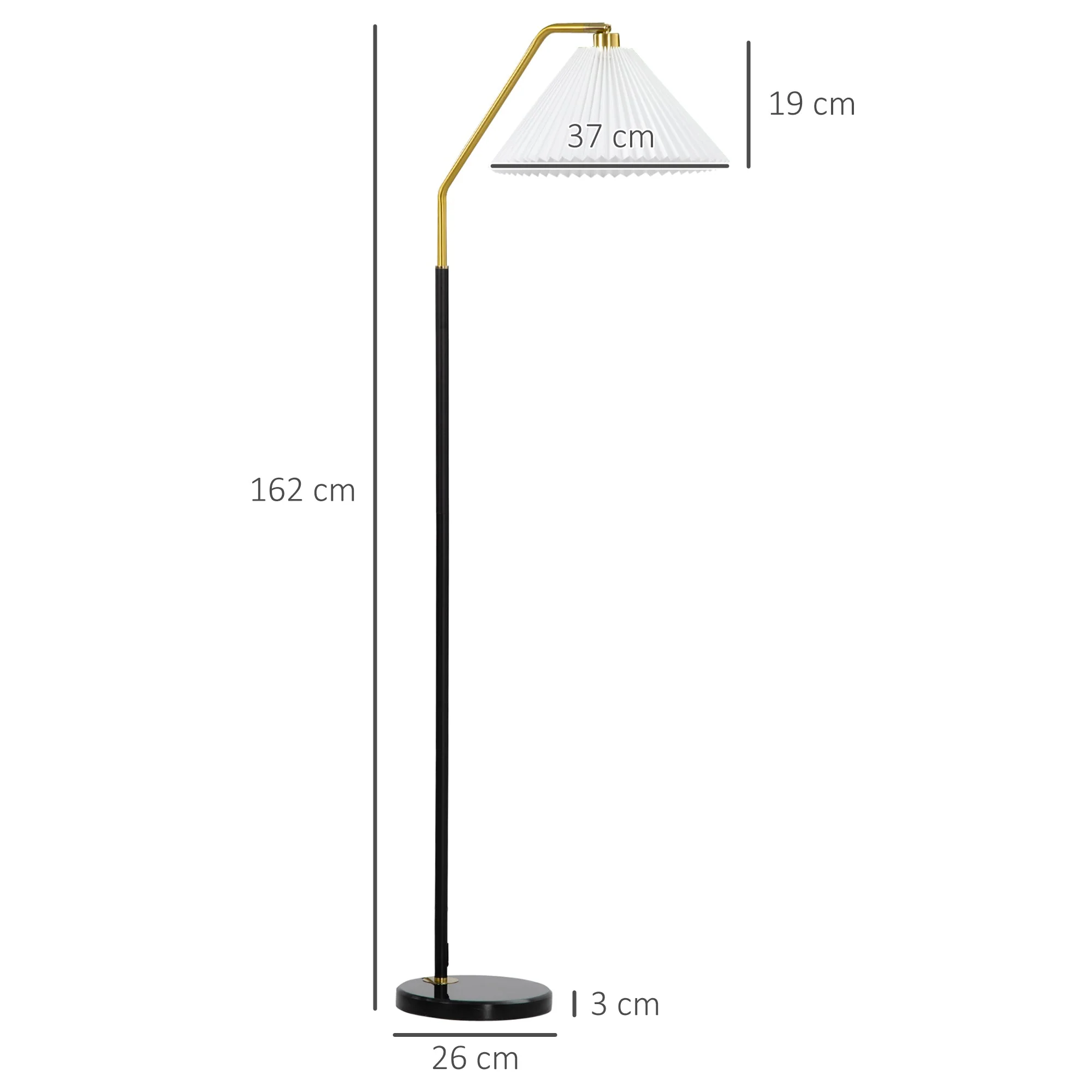 Floor Lamps for Living Room Bedroom with Adjustable Pleated Lampshade - Image 3