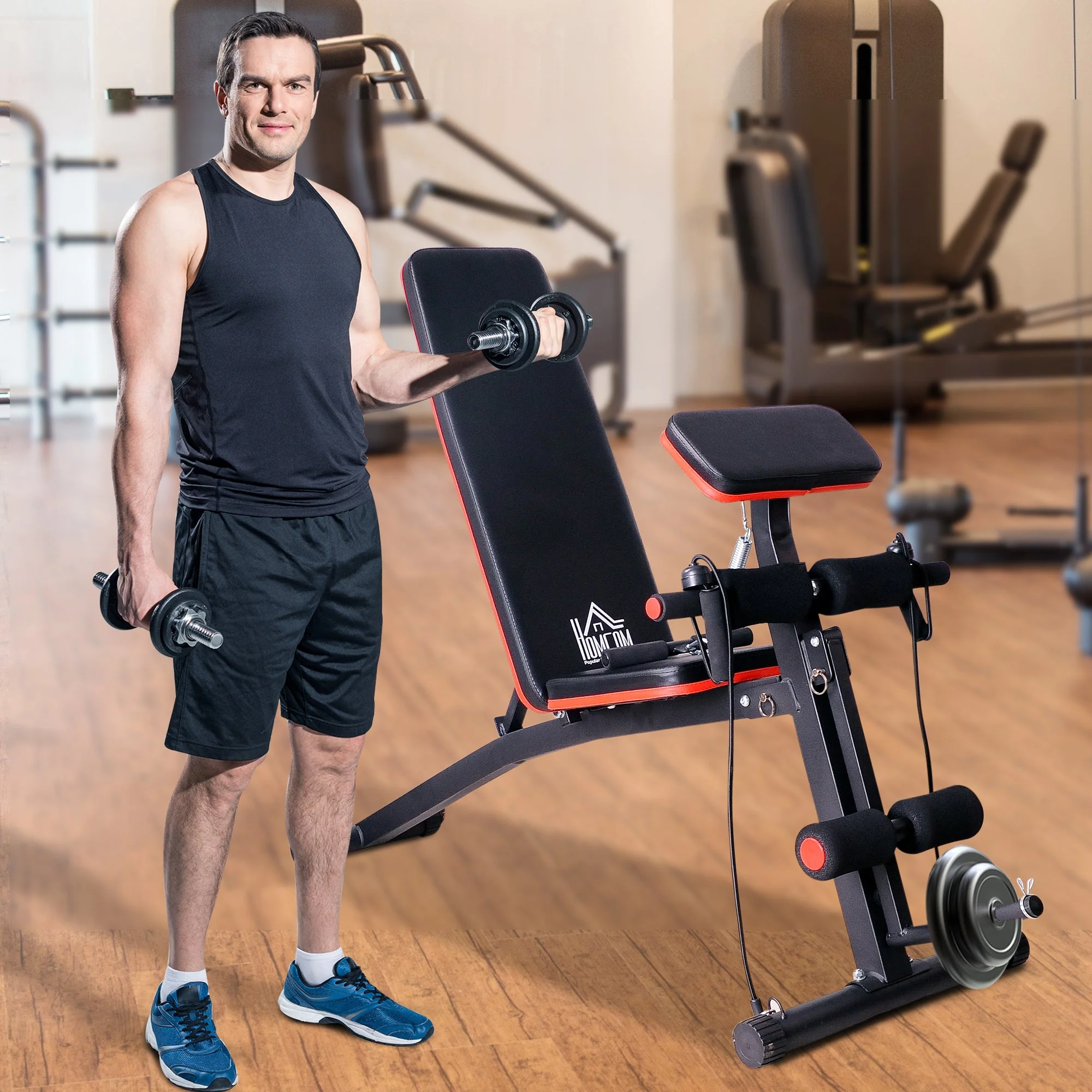 Foldable Adjustable Dumbbell Weight Lifting Sit Up Ab Bench Home Training Gym Incline Multiuse Workout Exercise Fitness - Image 2