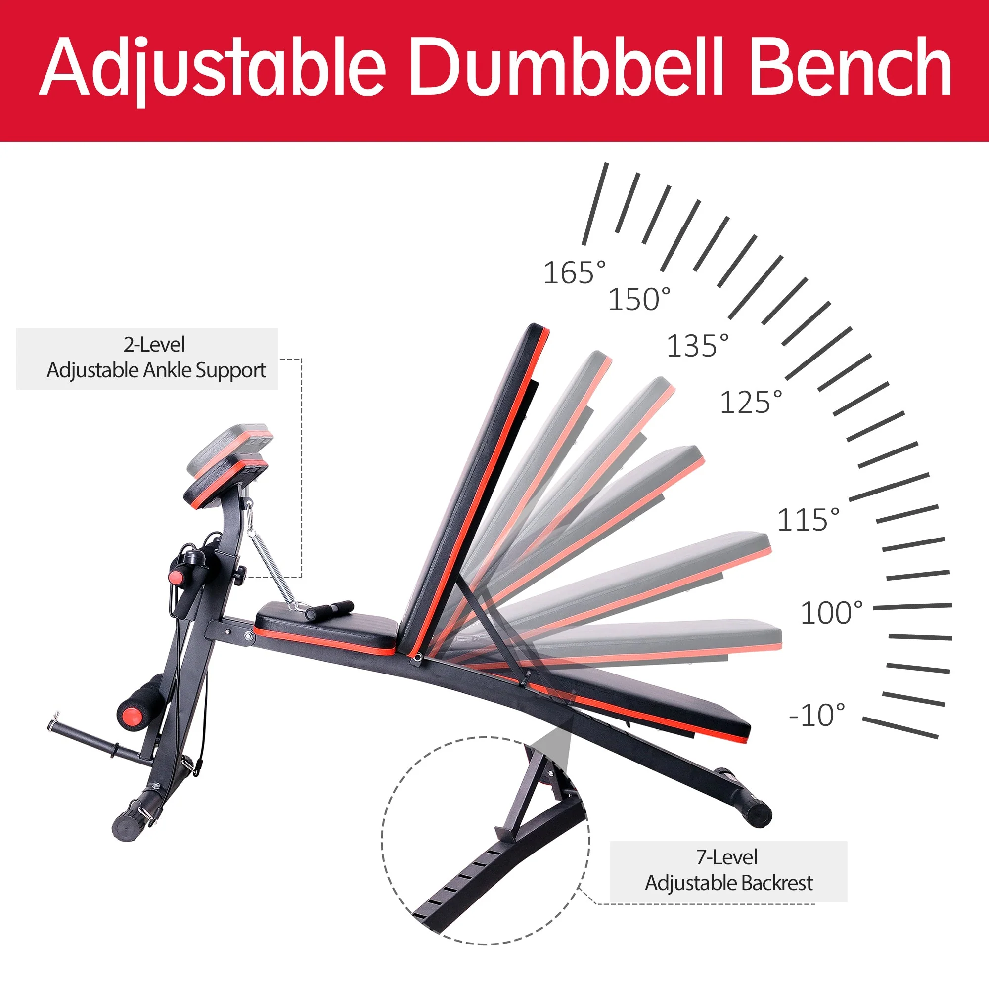Foldable Adjustable Dumbbell Weight Lifting Sit Up Ab Bench Home Training Gym Incline Multiuse Workout Exercise Fitness - Image 4