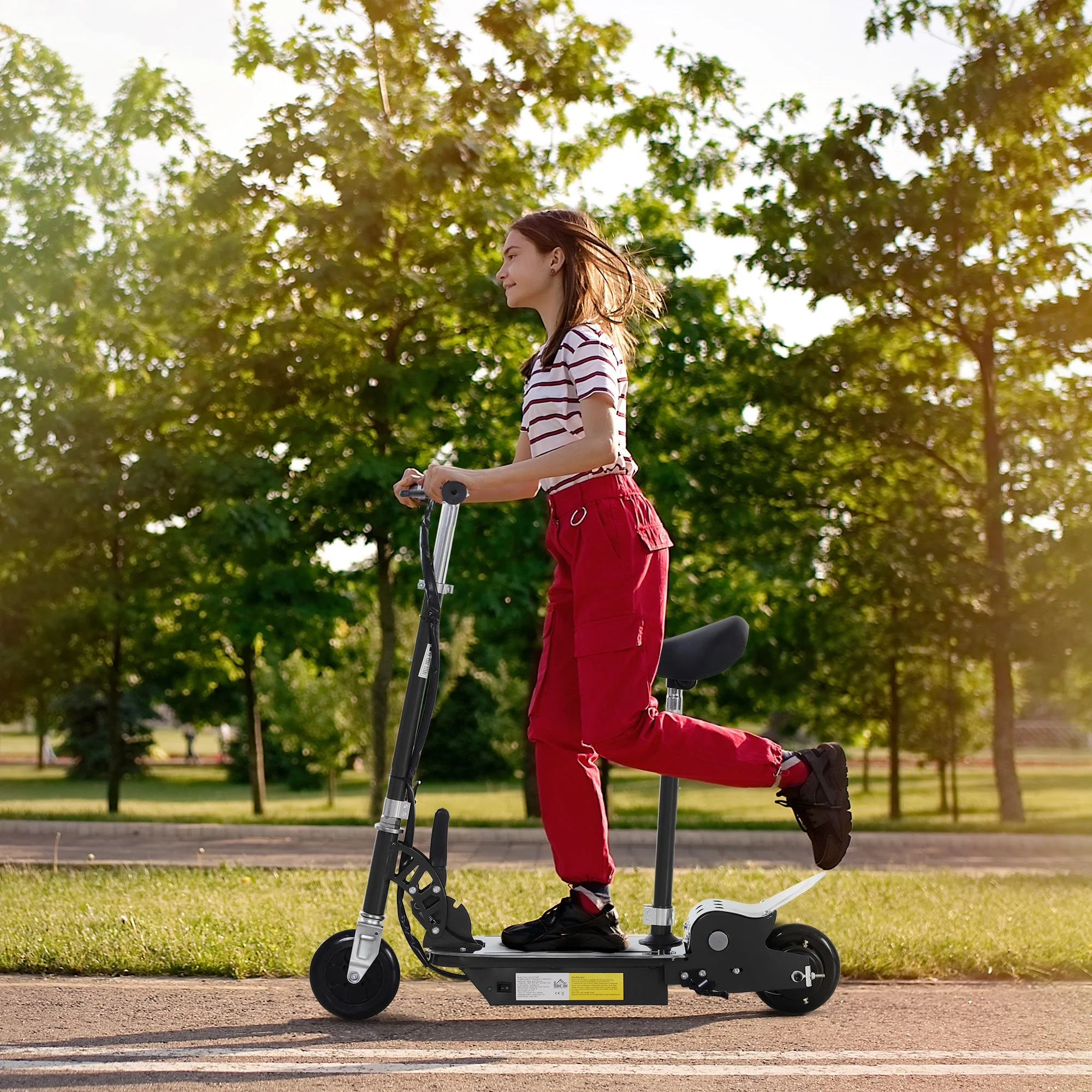 Foldable Electric Scooter for Teens Over 7 years old 12V Battery 120W-Black - Image 2