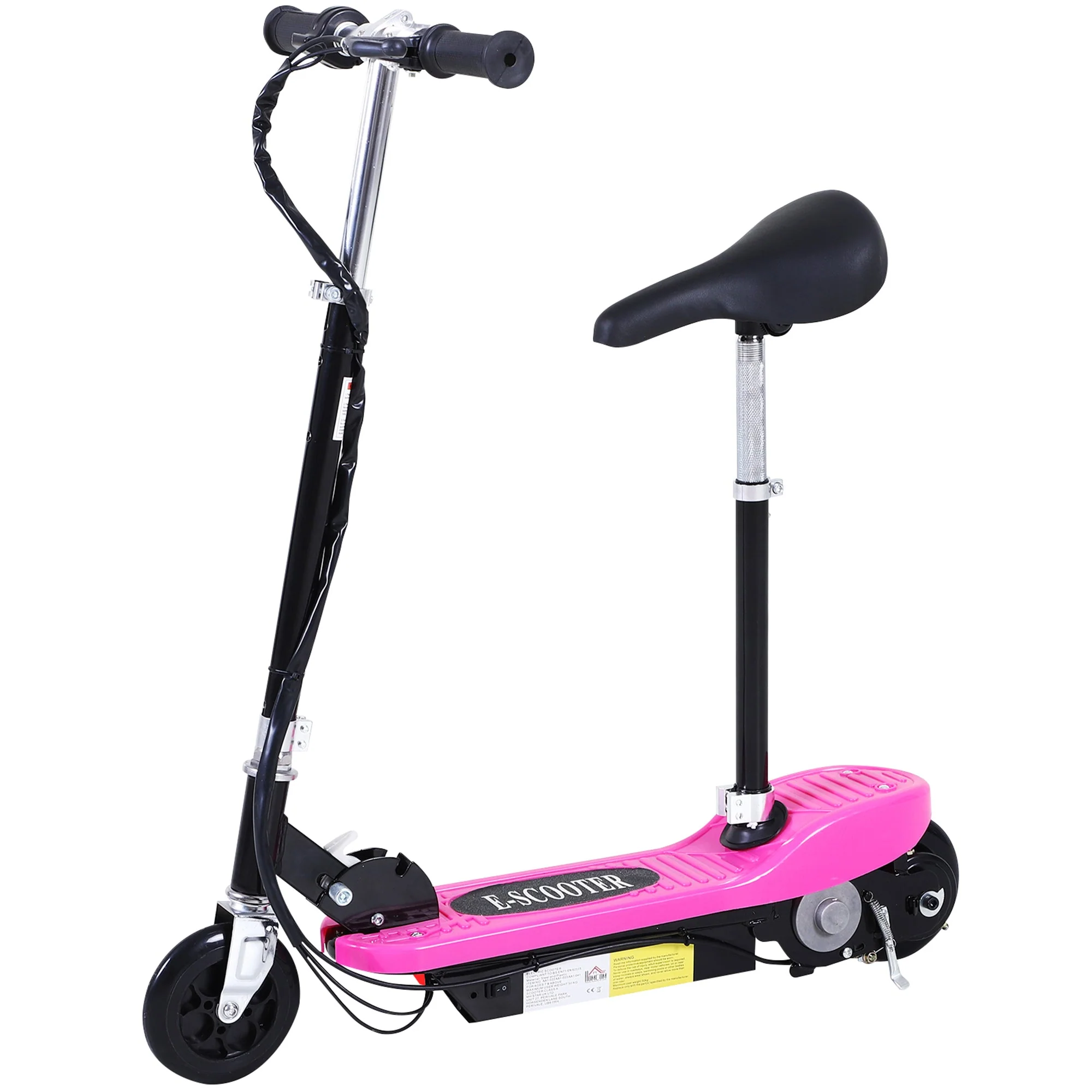 Foldable Electric Scooter Ride on for Kids 12V 120W W/Brake Kickstand-Pink - Image 2